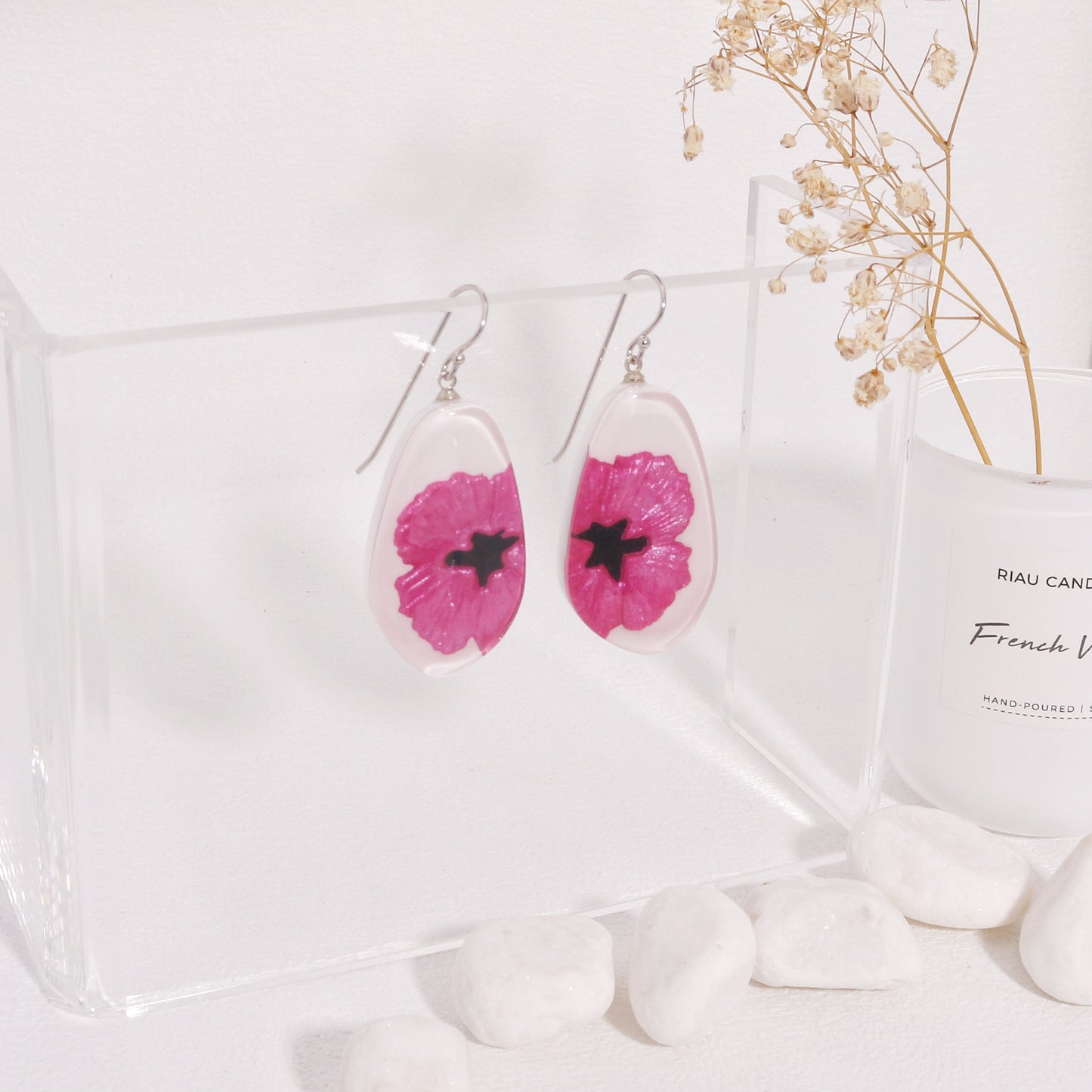 Baila Pink Floral Drop Earrings