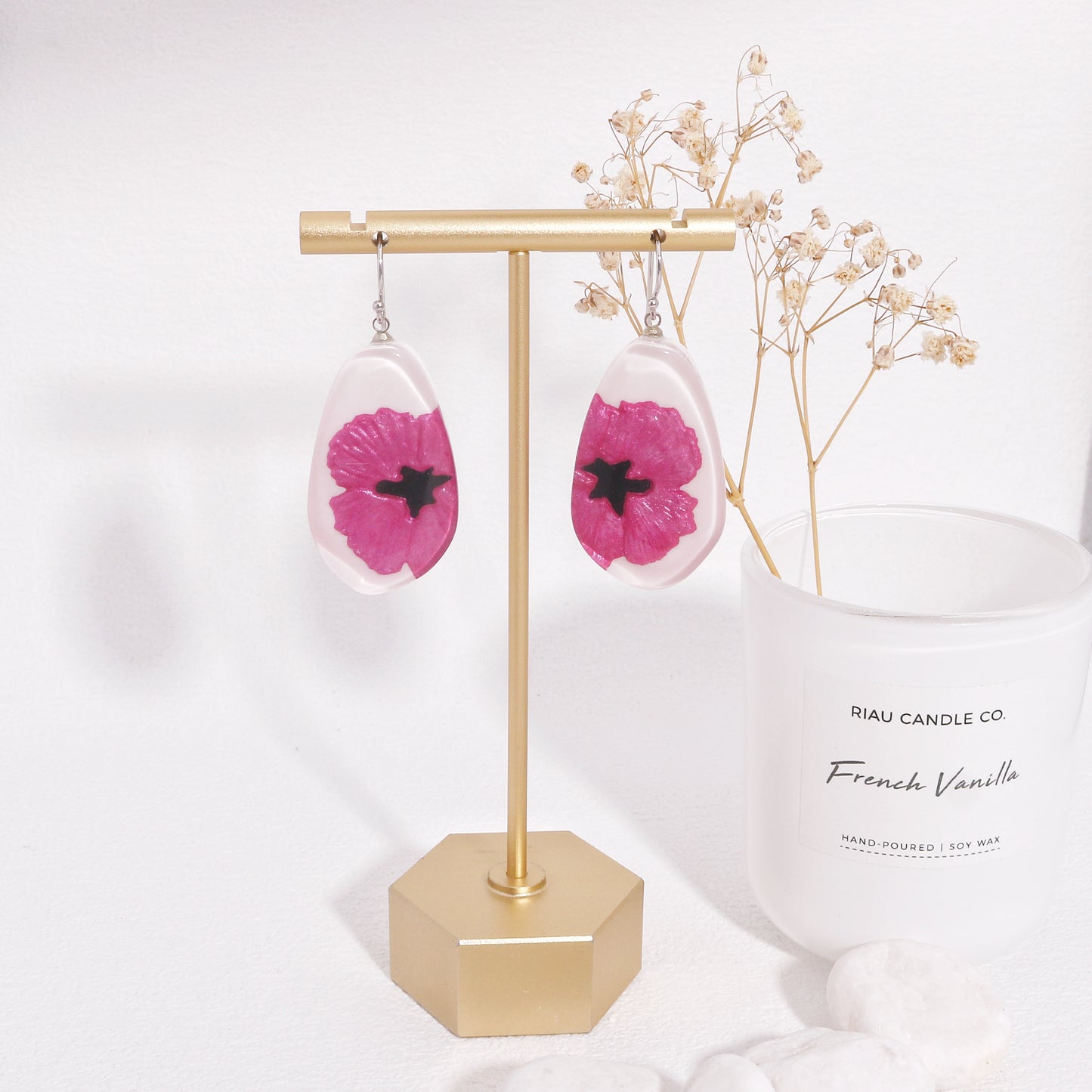Baila Pink Floral Drop Earrings