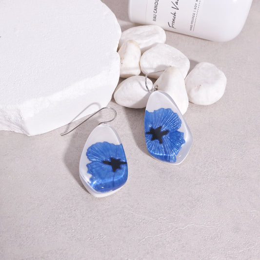 Baila Blue Floral Drop Earrings