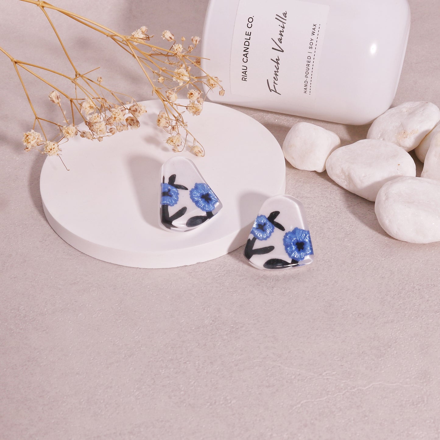 Baila Floral Handmade Resin Stud Earrings