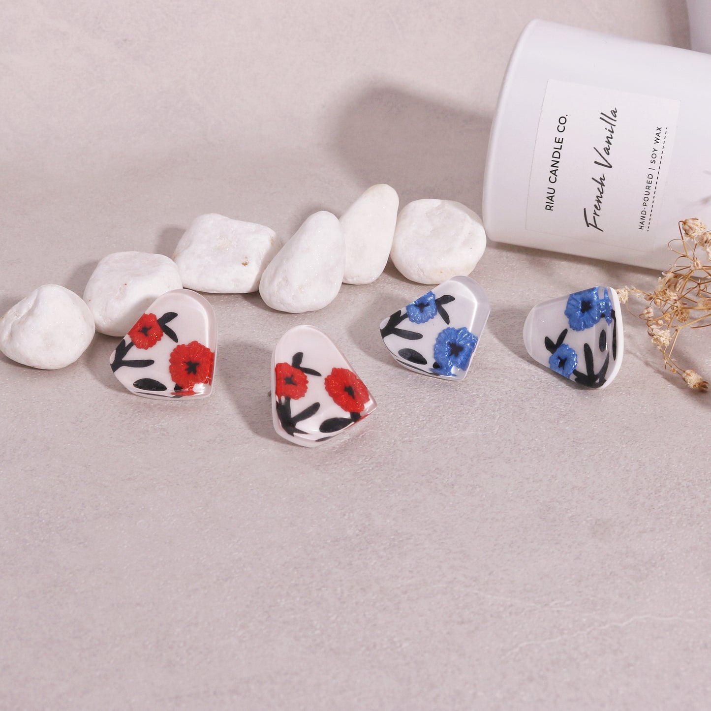 Baila Floral Handmade Resin Stud Earrings