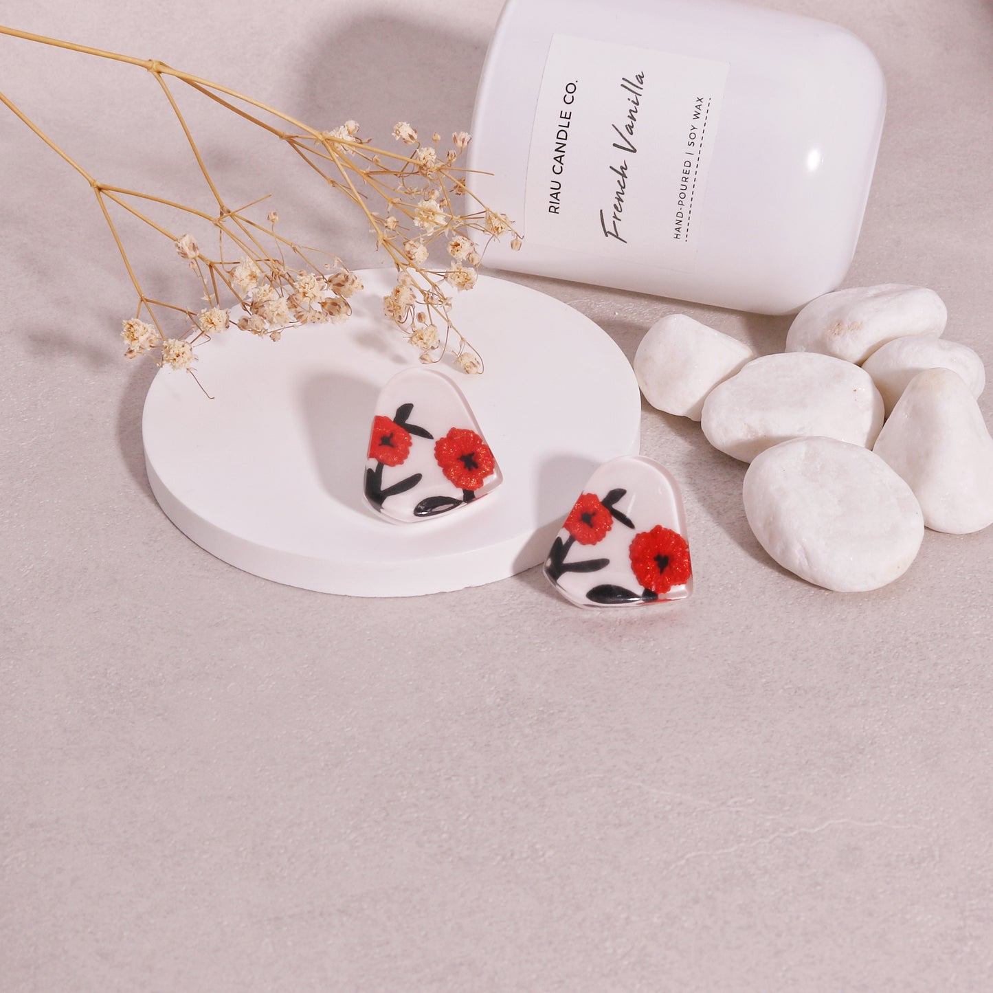 Baila Floral Handmade Resin Stud Earrings