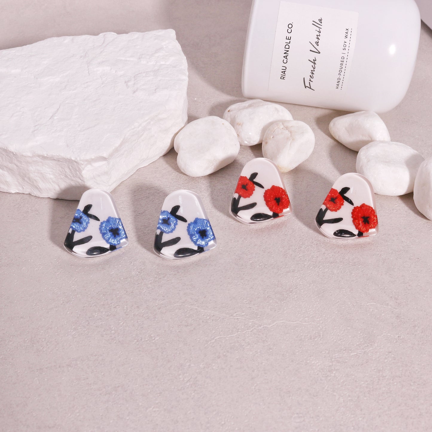 Baila Floral Handmade Resin Stud Earrings