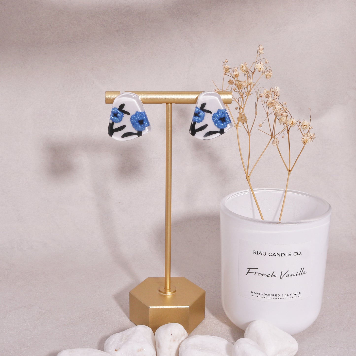 Baila Floral Handmade Resin Stud Earrings