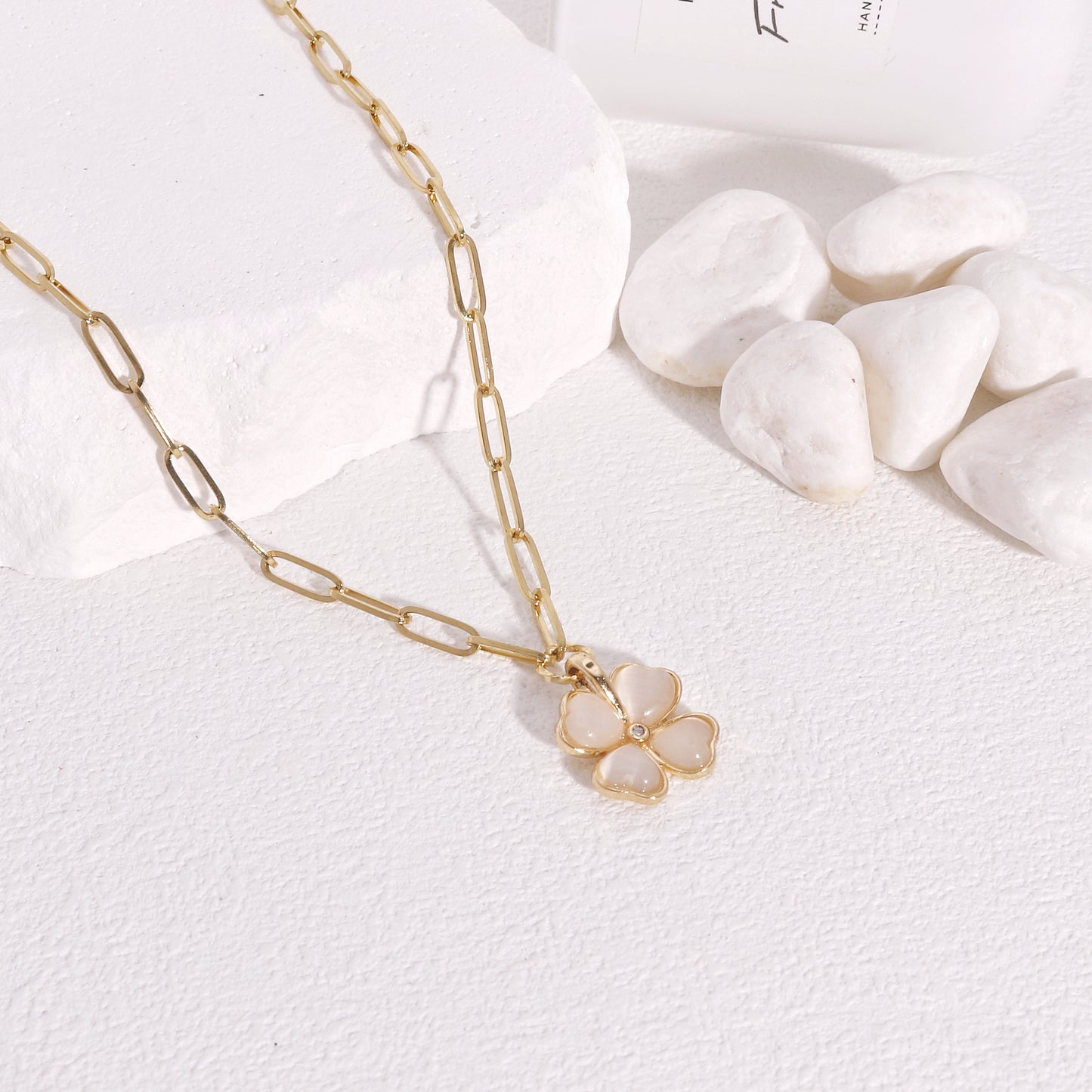 Tessa Four Leaf Clover Stainless Steel Chain Necklace