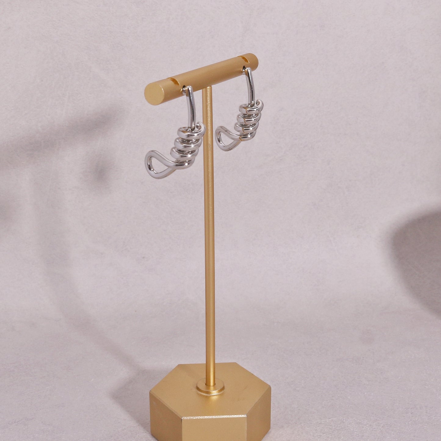 Piper Metallic Twisted Rope Drop Earrings