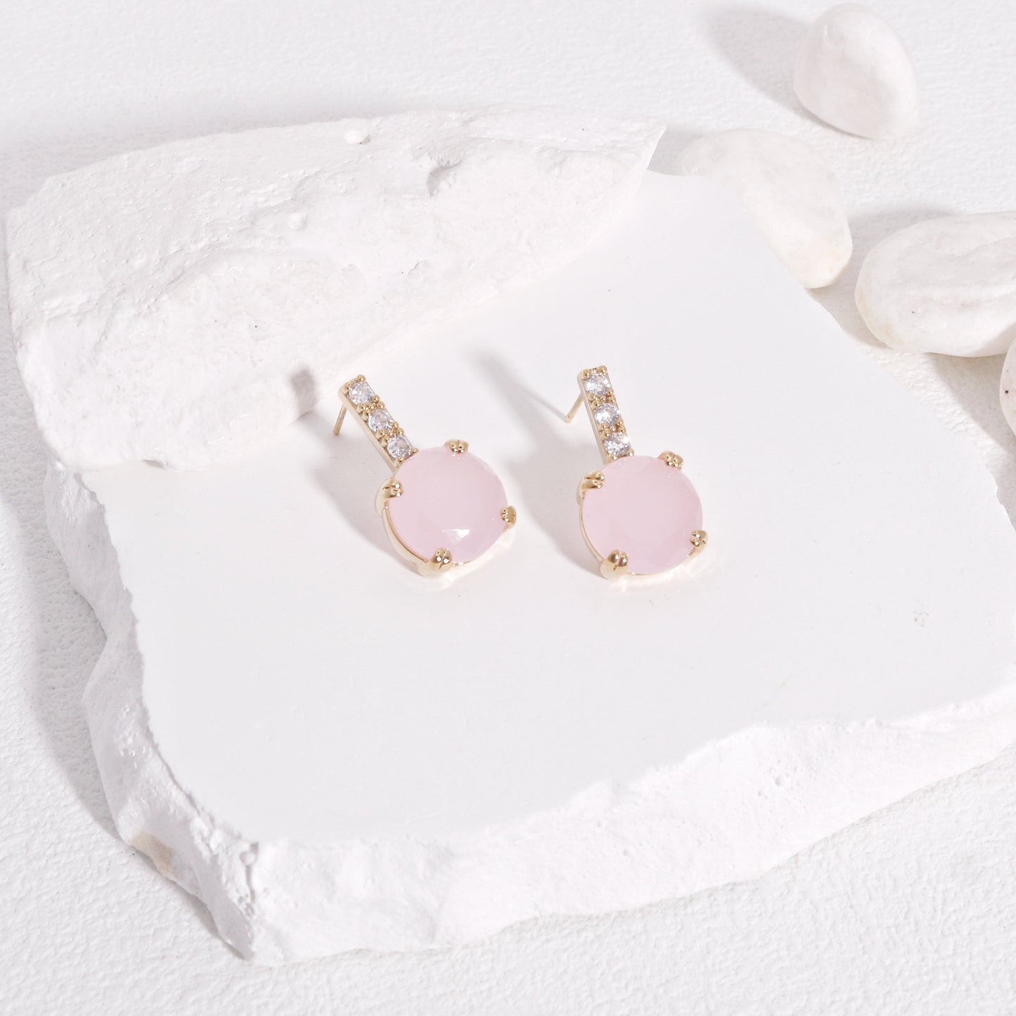 Eliza Pastel Cocktail Solitaire Drop Earrings