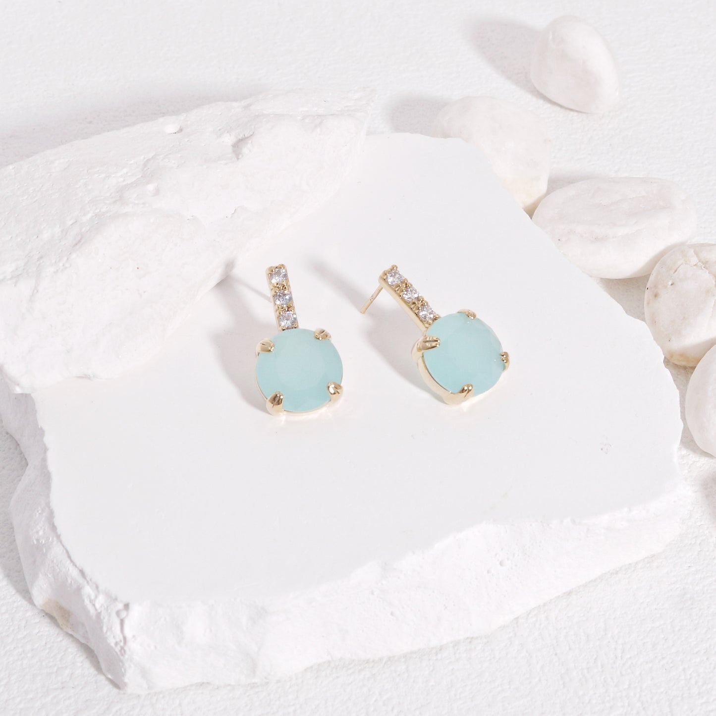 Eliza Pastel Cocktail Solitaire Drop Earrings