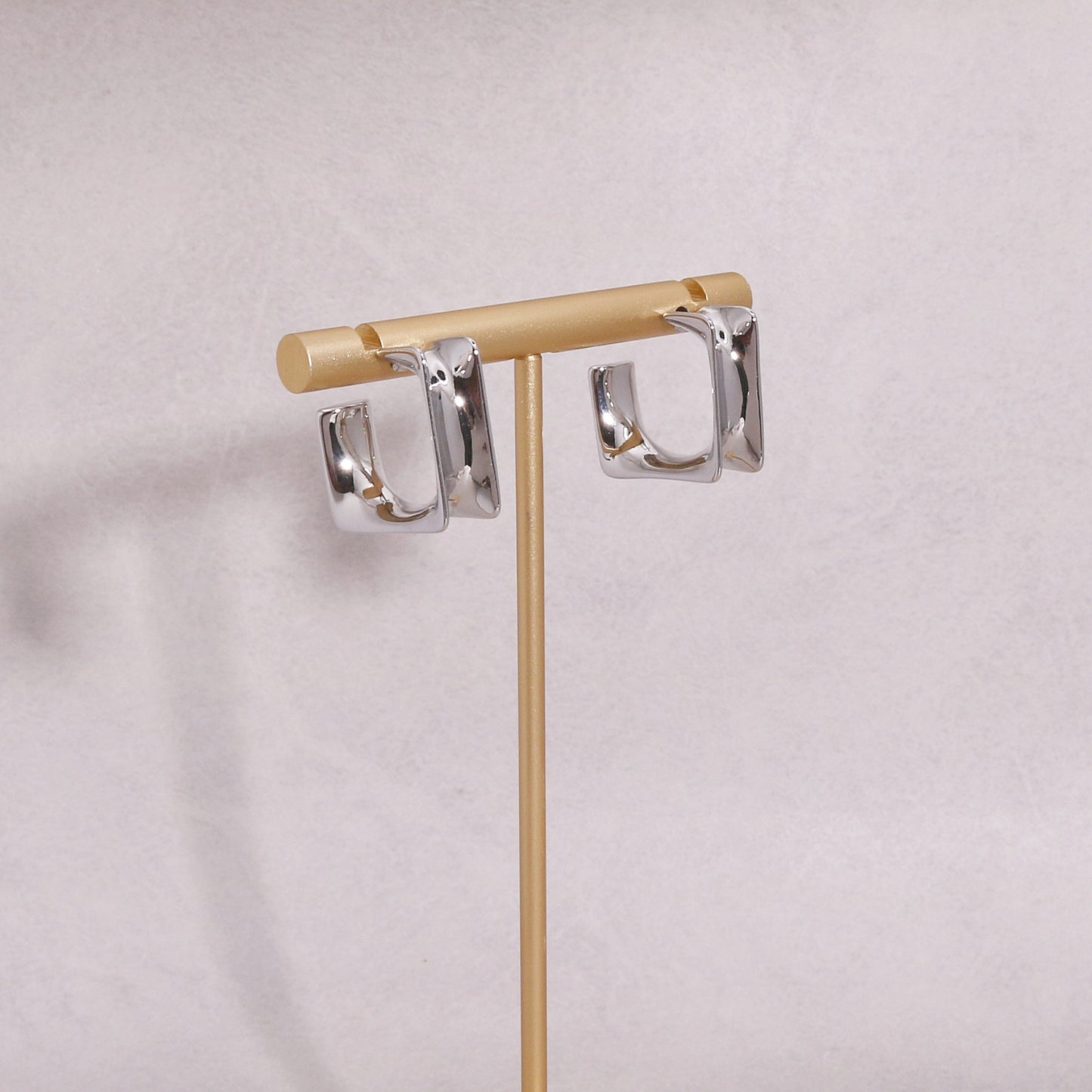 McKenzie Metallic Square Hoop Earrings