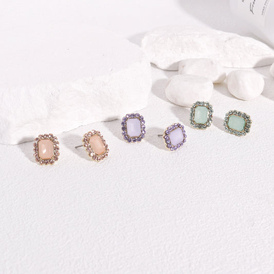 Nyala Estate Style Crystal Halo Stud Earrings