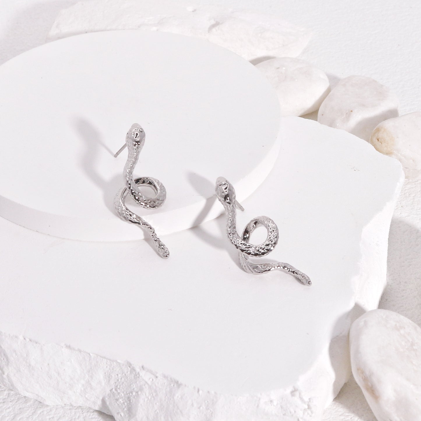 Cassidy Metal Snake Drop Earrings
