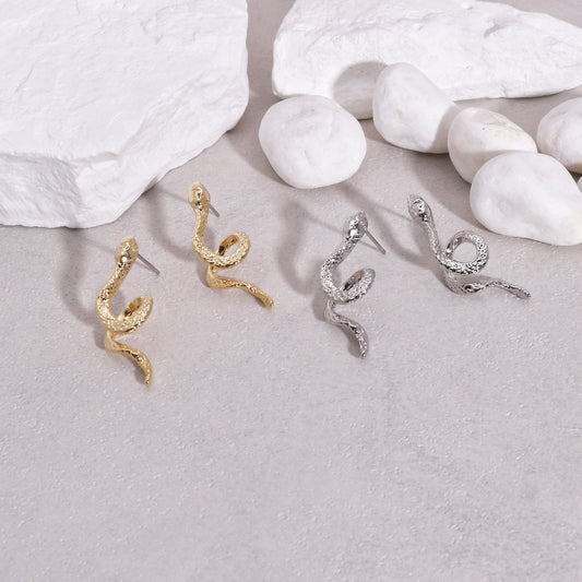 Cassidy Metal Snake Drop Earrings