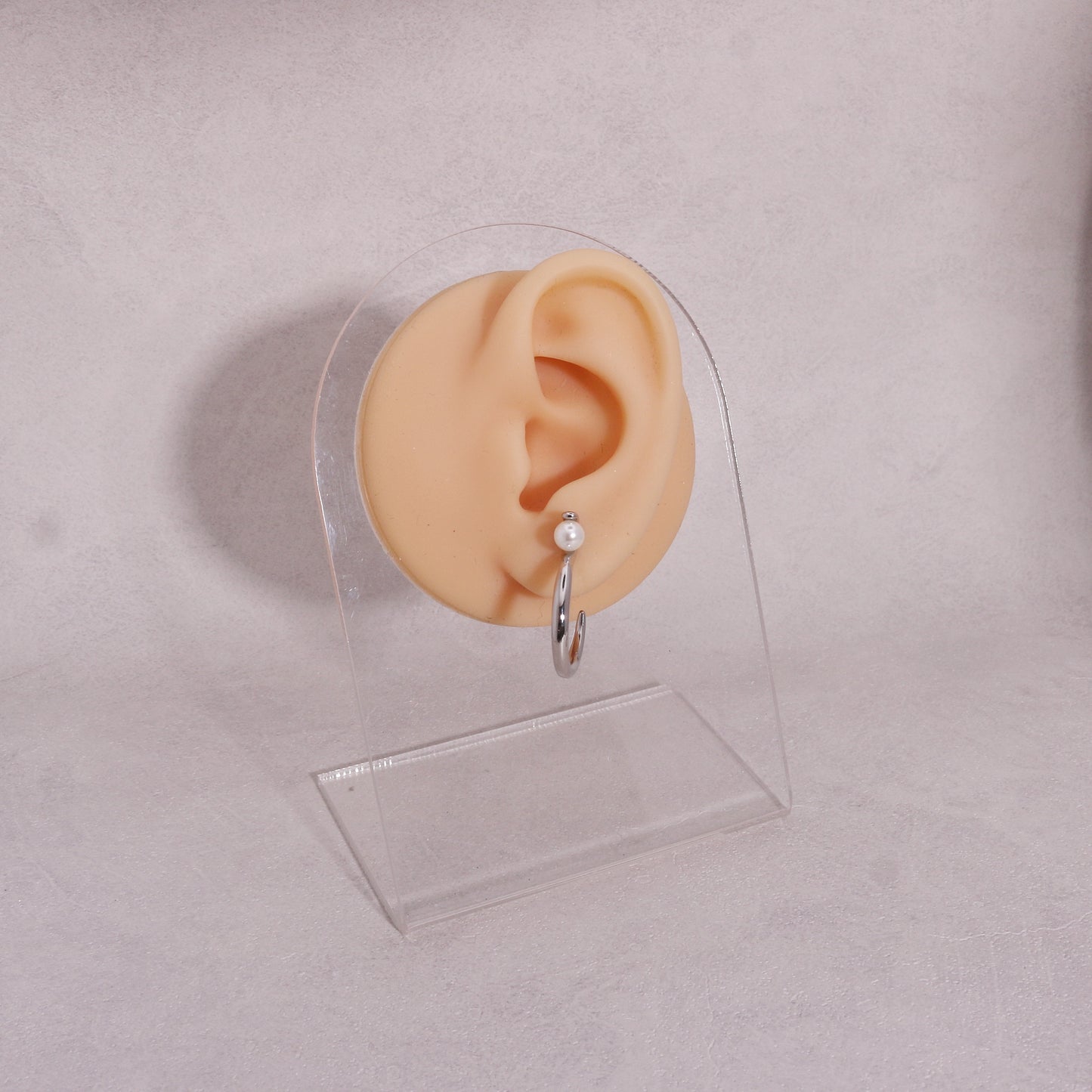 Mia High Polish Curved Metal Hoop Drop Earrings