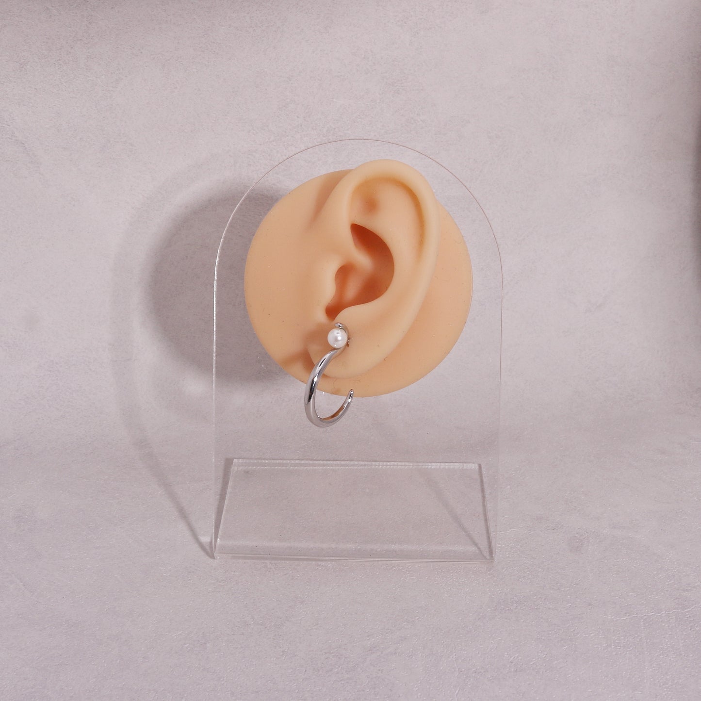 Mia High Polish Curved Metal Hoop Drop Earrings