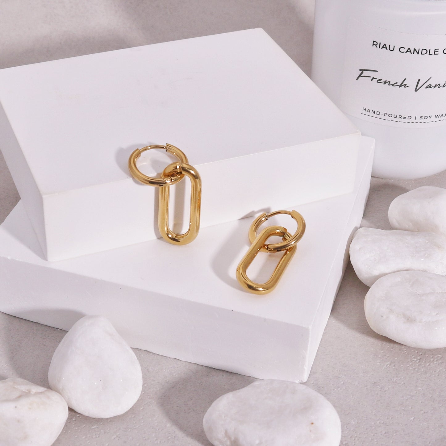 Delia Minimalist Steel Paper Clip Drop Earrings