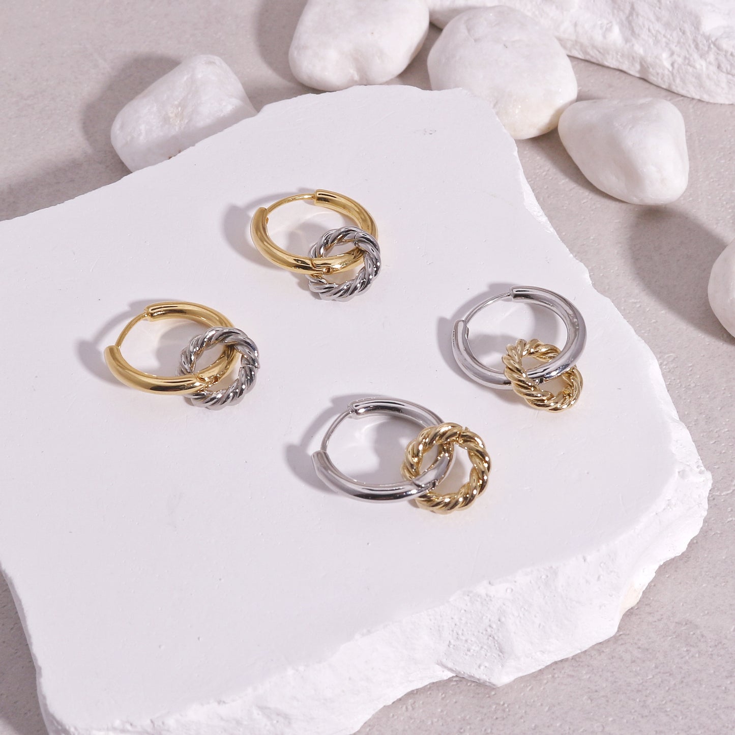 Raelynn Double Circle Hoop Drop Earrings