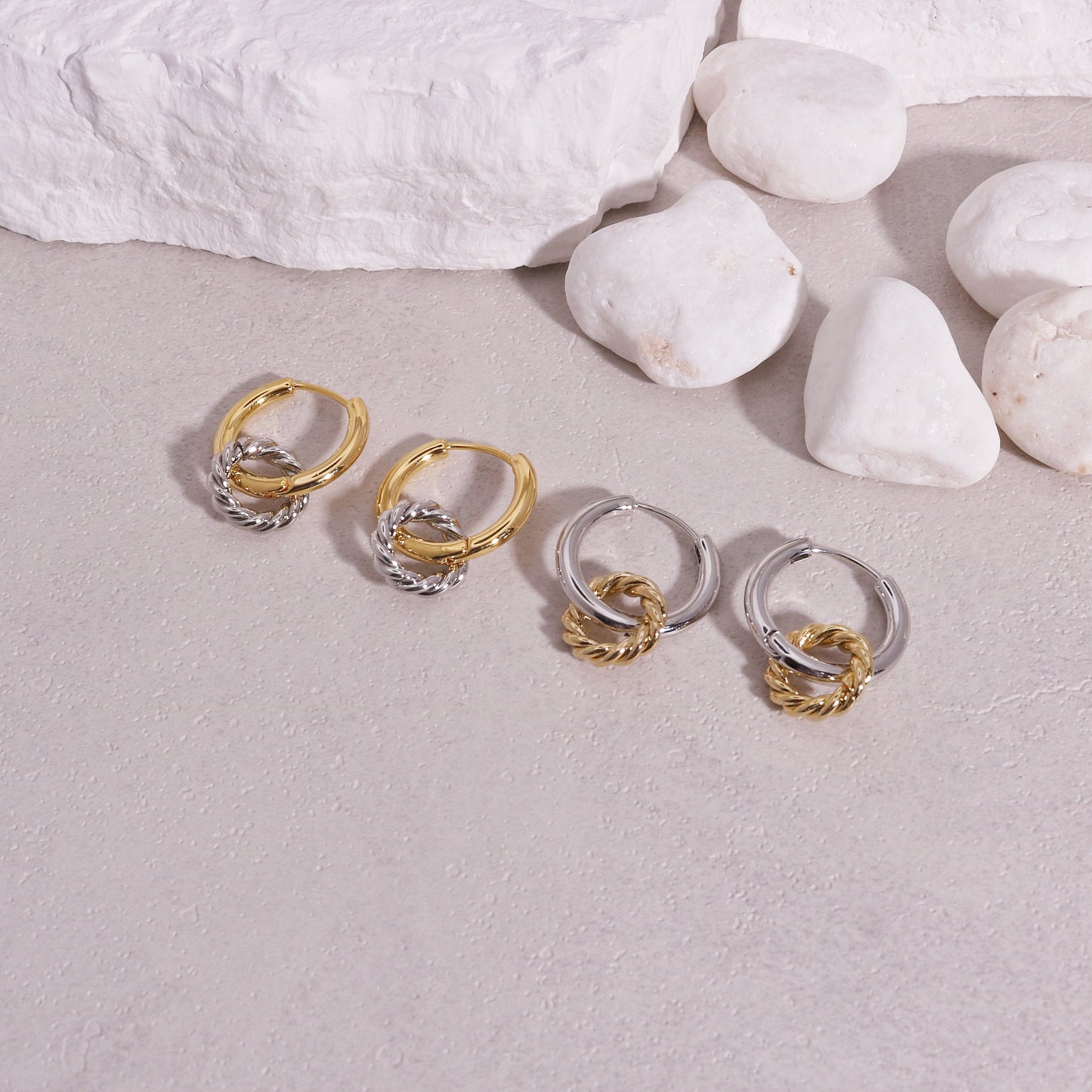 Raelynn Double Circle Hoop Drop Earrings