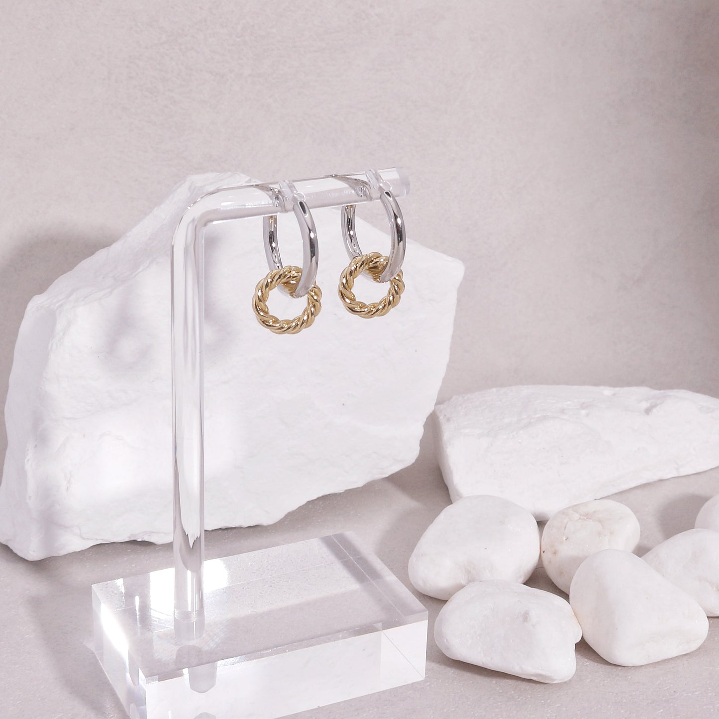 Raelynn Double Circle Hoop Drop Earrings