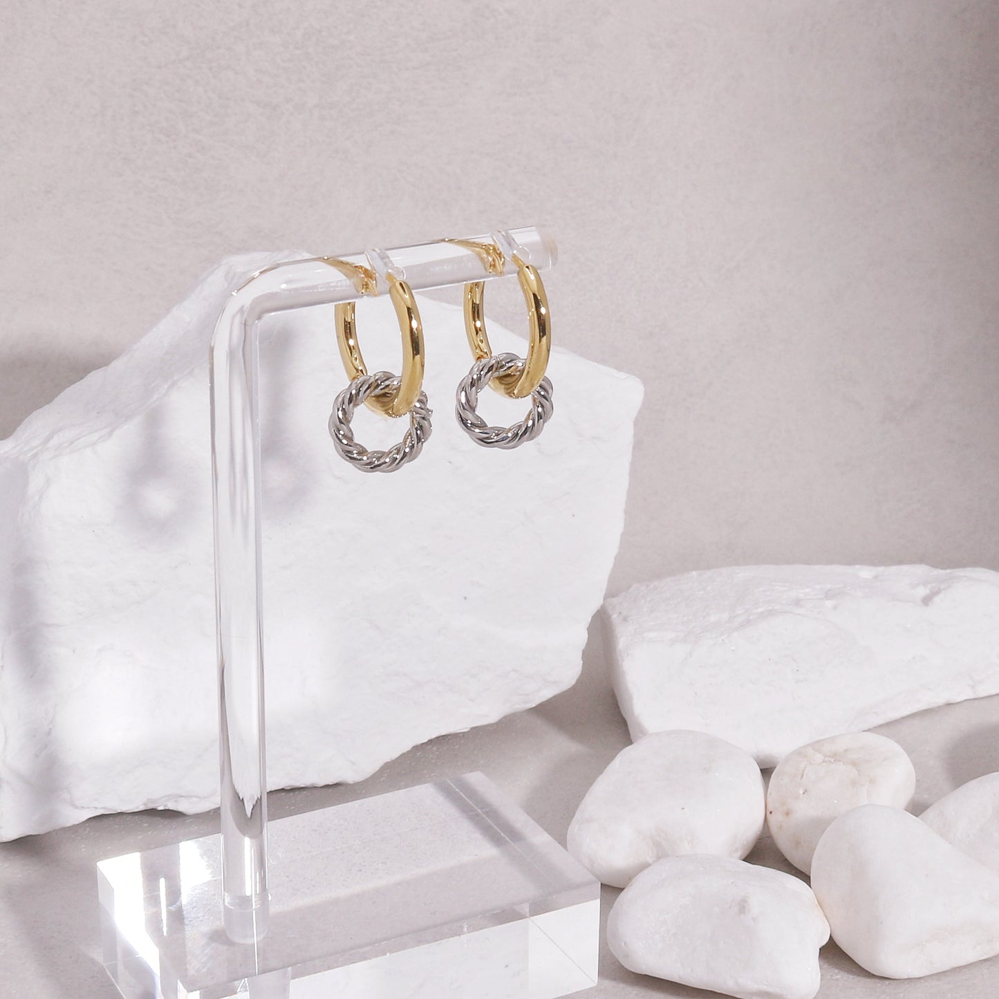 Raelynn Double Circle Hoop Drop Earrings
