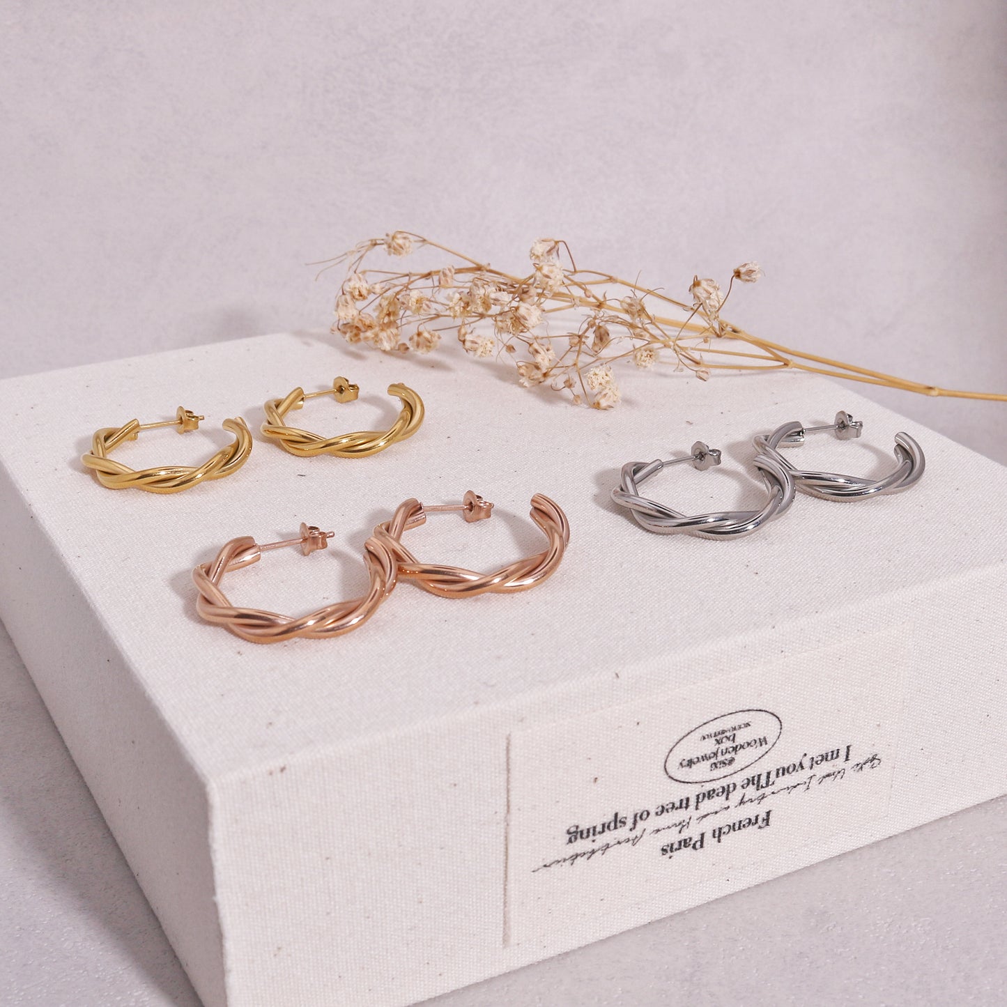 Gabriella Minimalist Twisted Hoop Earrings