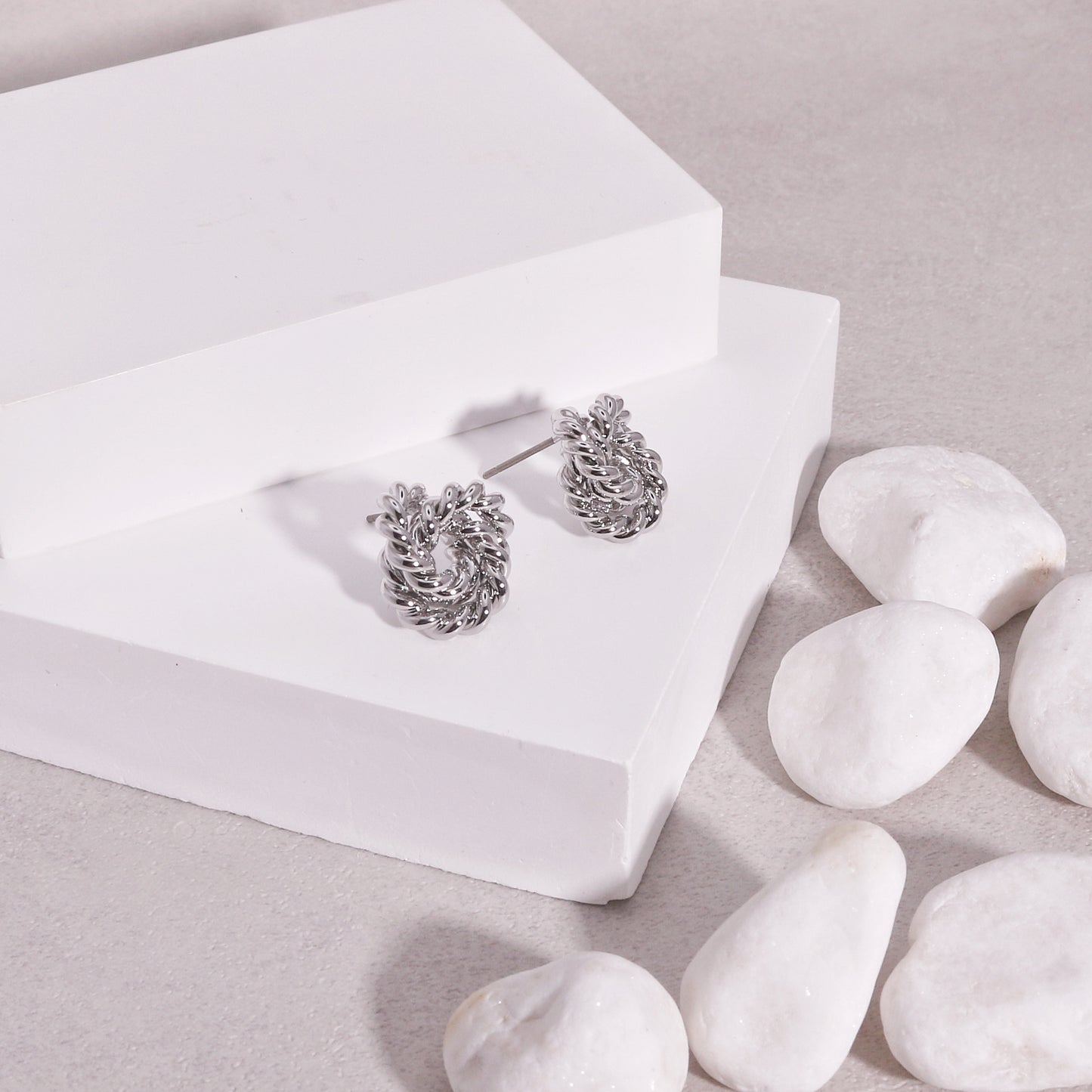 Blair Rope-Textured Metal Stud Earrings