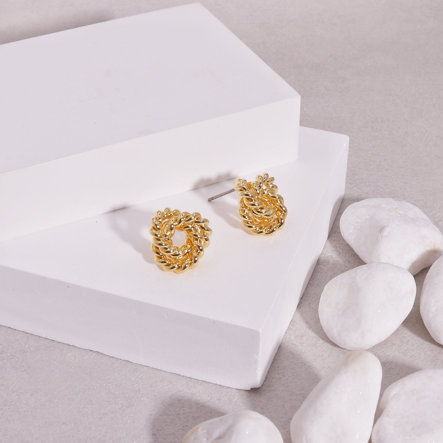 Blair Rope-Textured Metal Stud Earrings