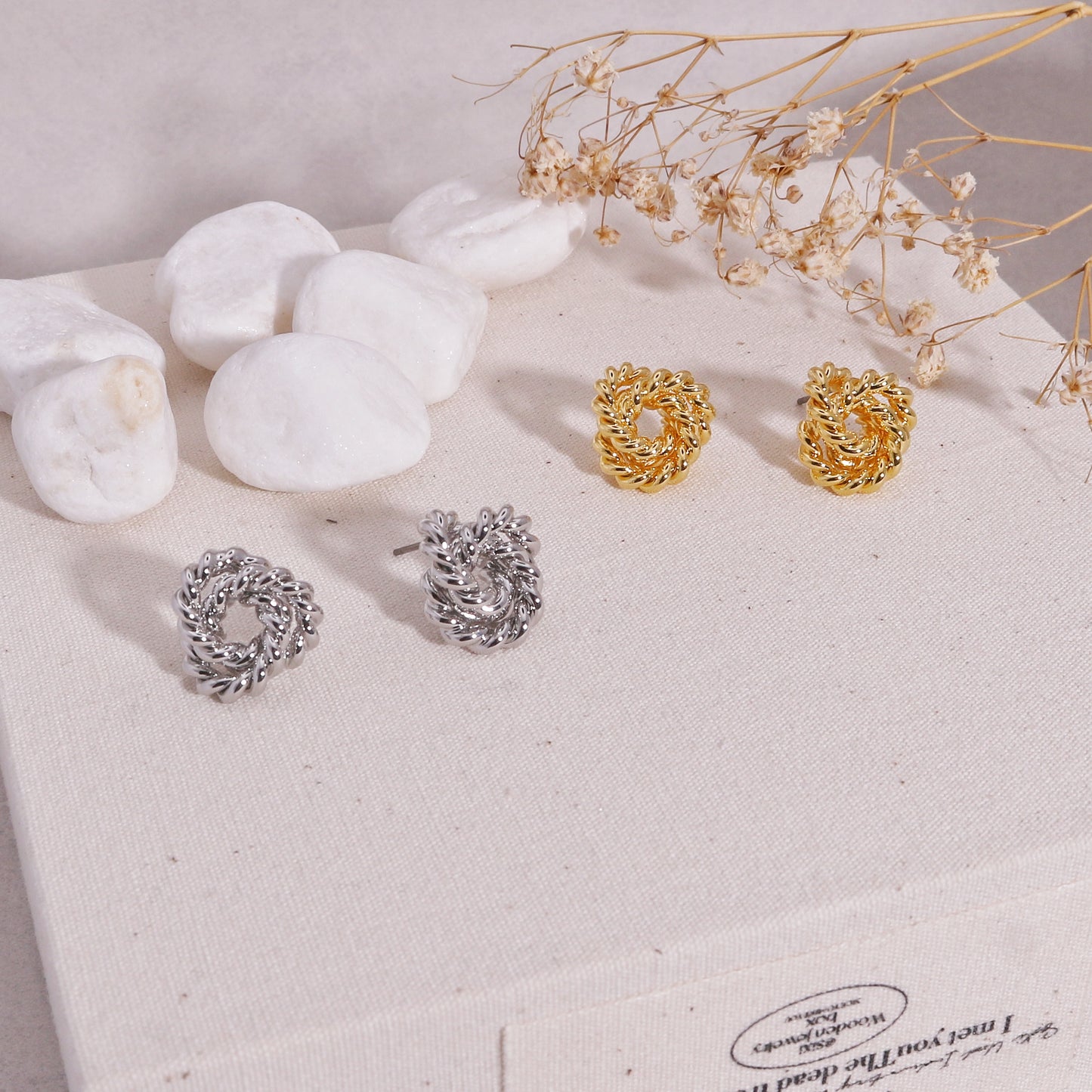 Blair Rope-Textured Metal Stud Earrings