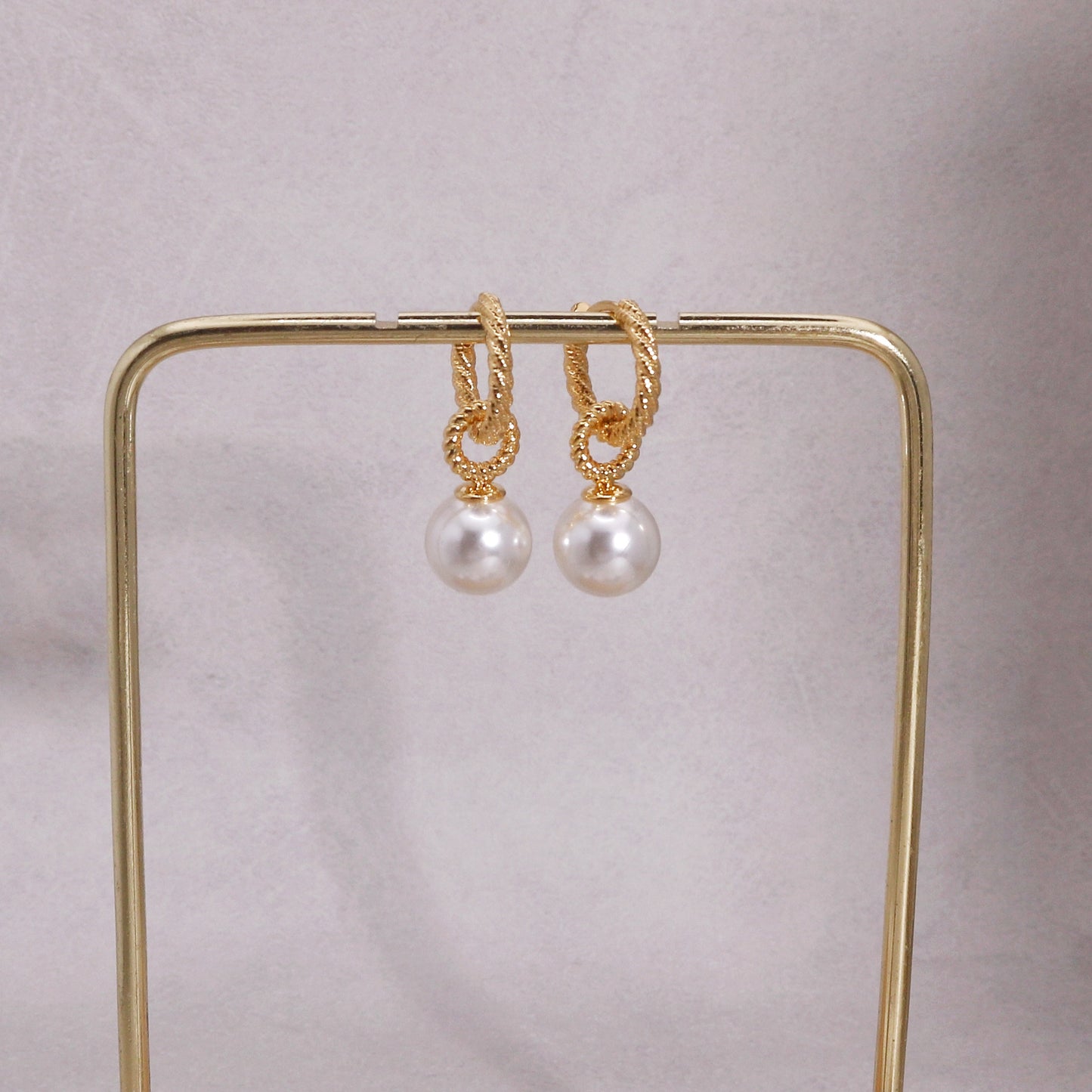 McKenzie Classic Pearl Charm Hoop Earrings