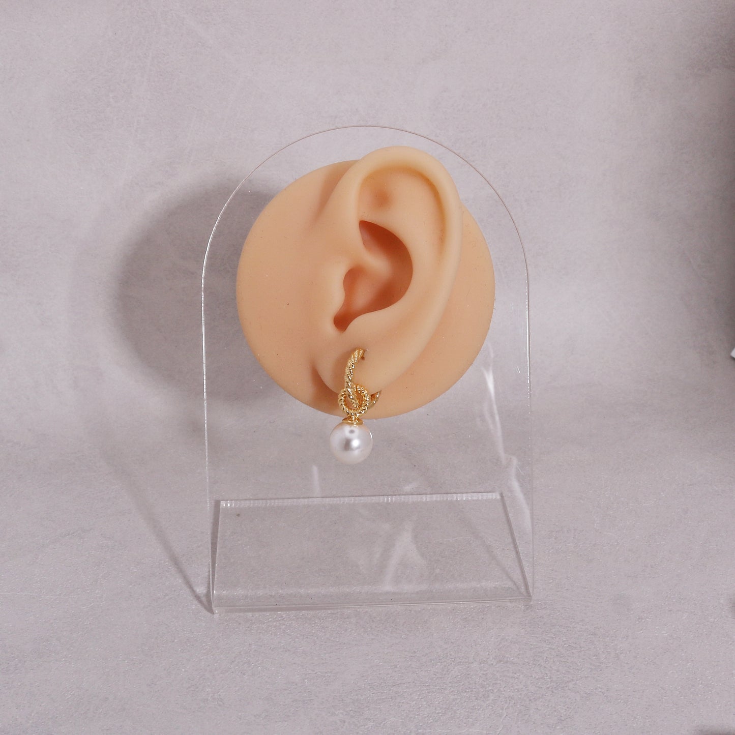 McKenzie Classic Pearl Charm Hoop Earrings