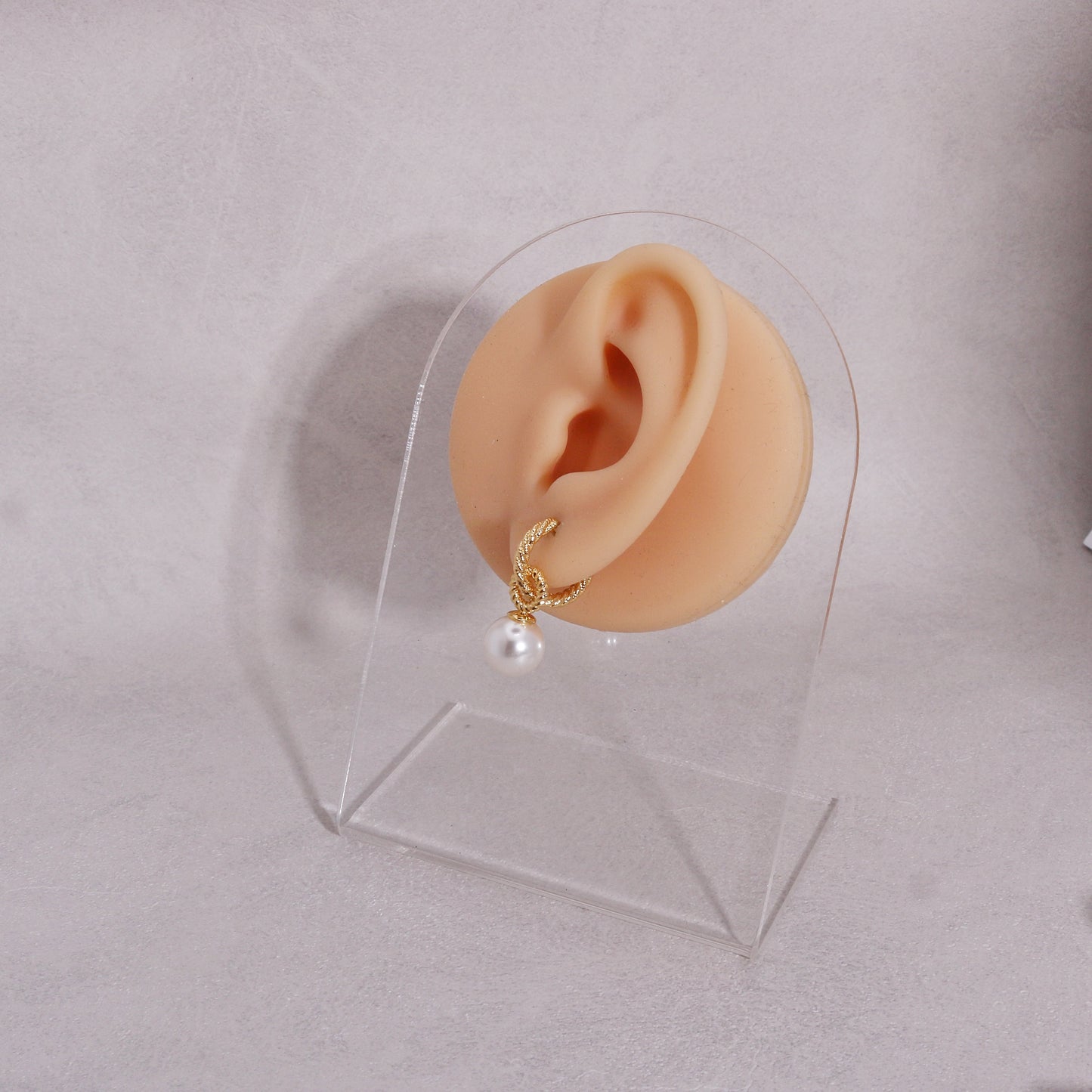 McKenzie Classic Pearl Charm Hoop Earrings