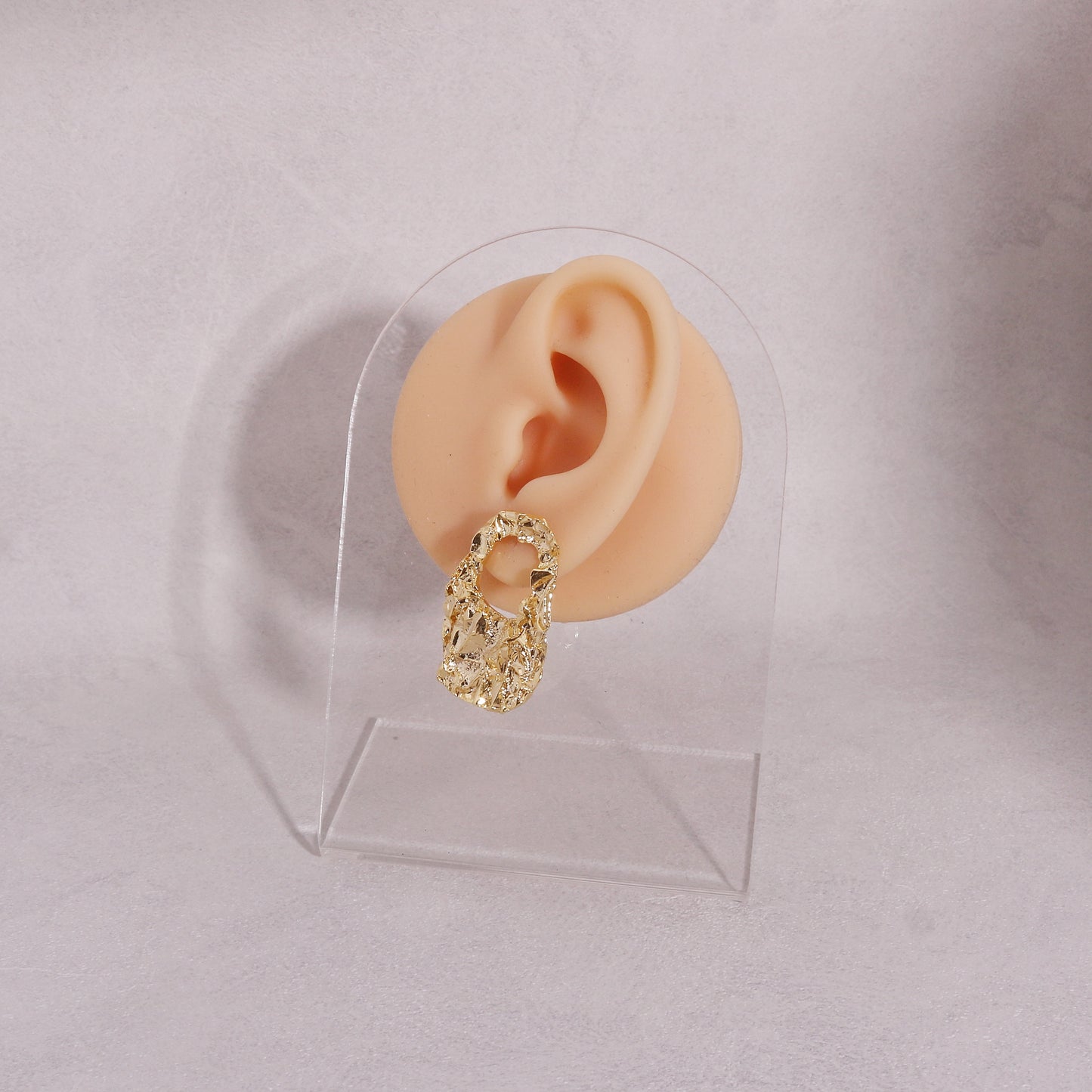 Chrystine Metal Foil Statement Drop Earrings