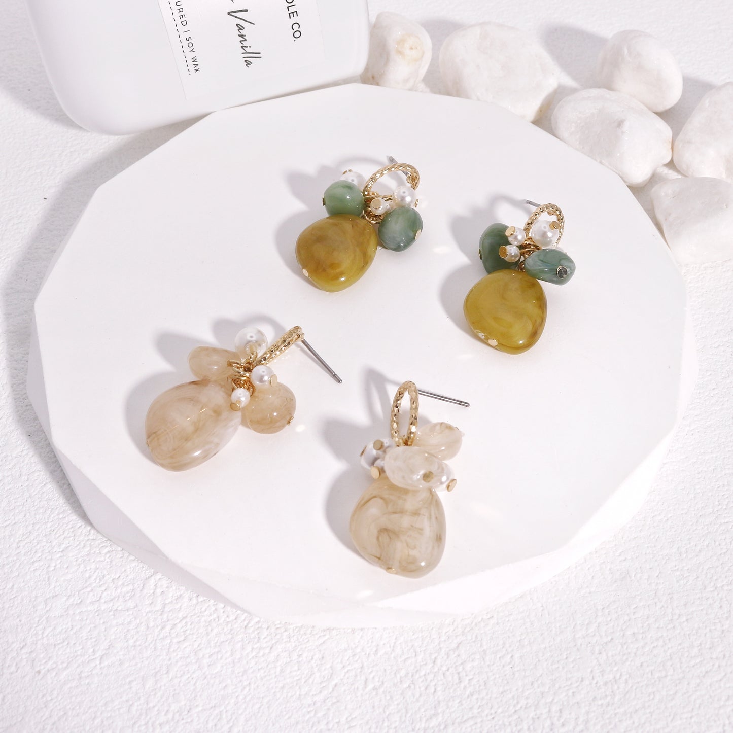 Tallulah Handwired Resin Gem Beads Dangle Earrings