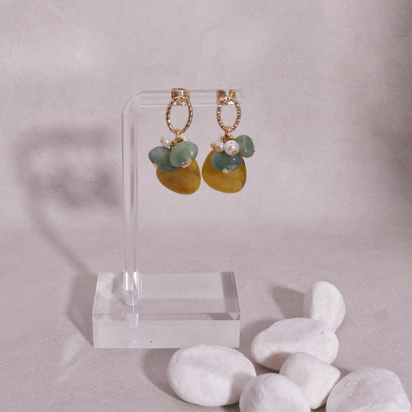Tallulah Handwired Resin Gem Beads Dangle Earrings