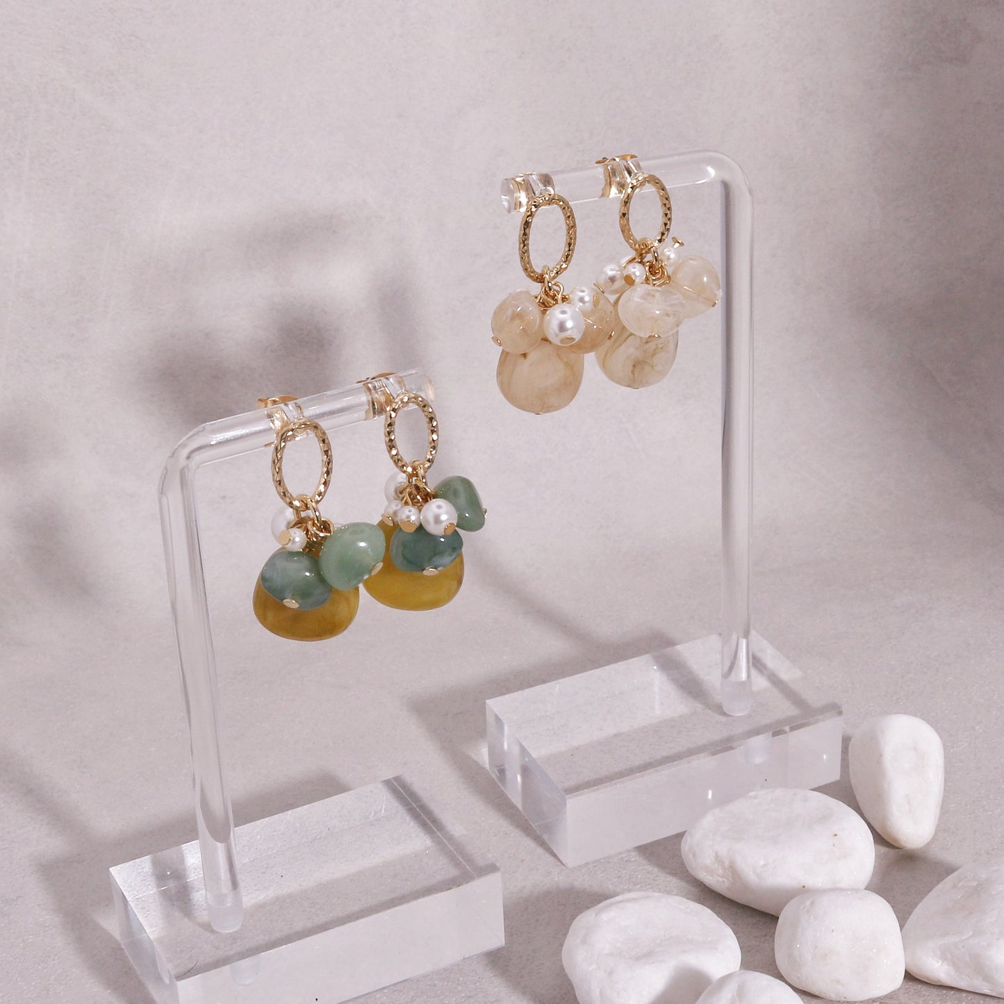 Tallulah Handwired Resin Gem Beads Dangle Earrings
