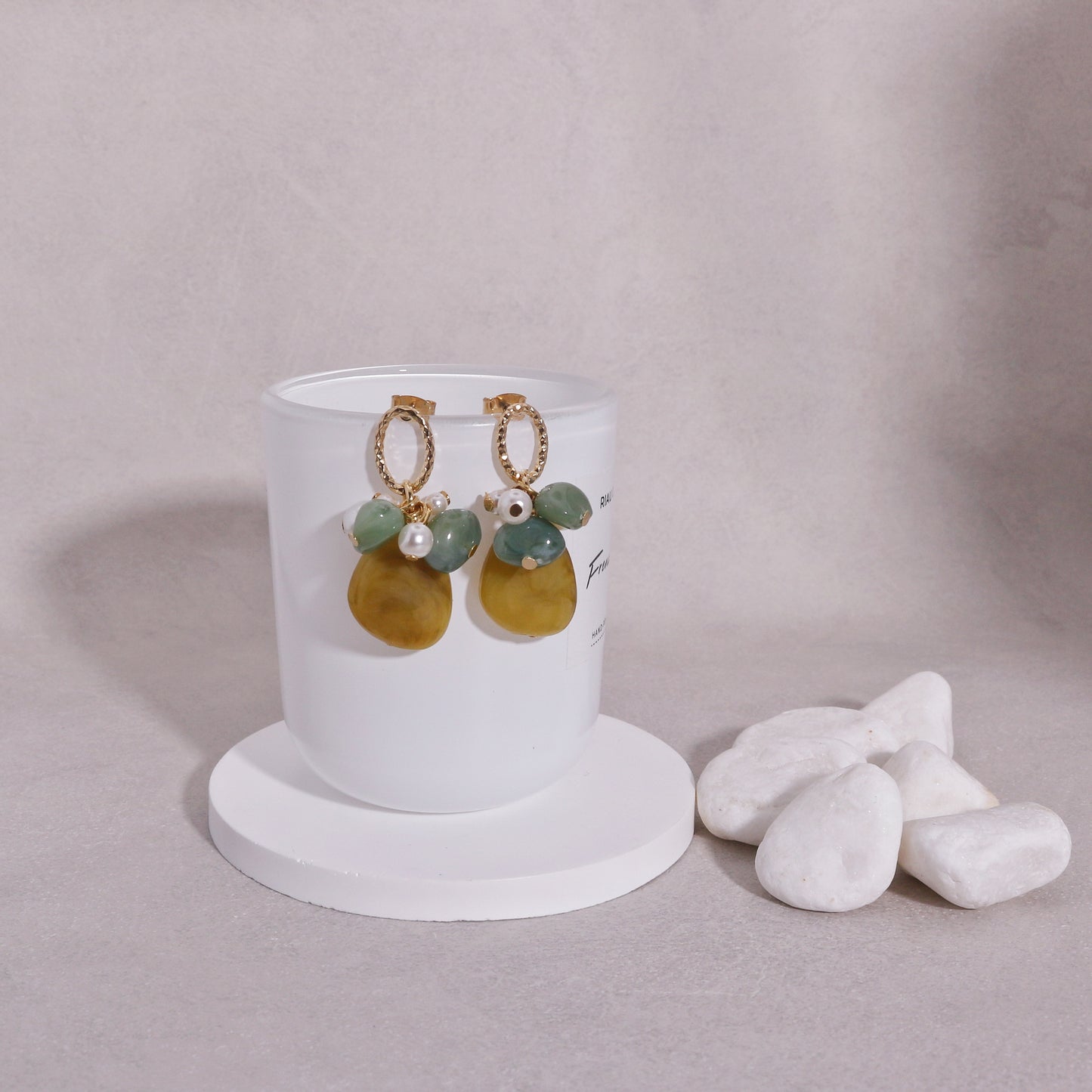 Tallulah Handwired Resin Gem Beads Dangle Earrings
