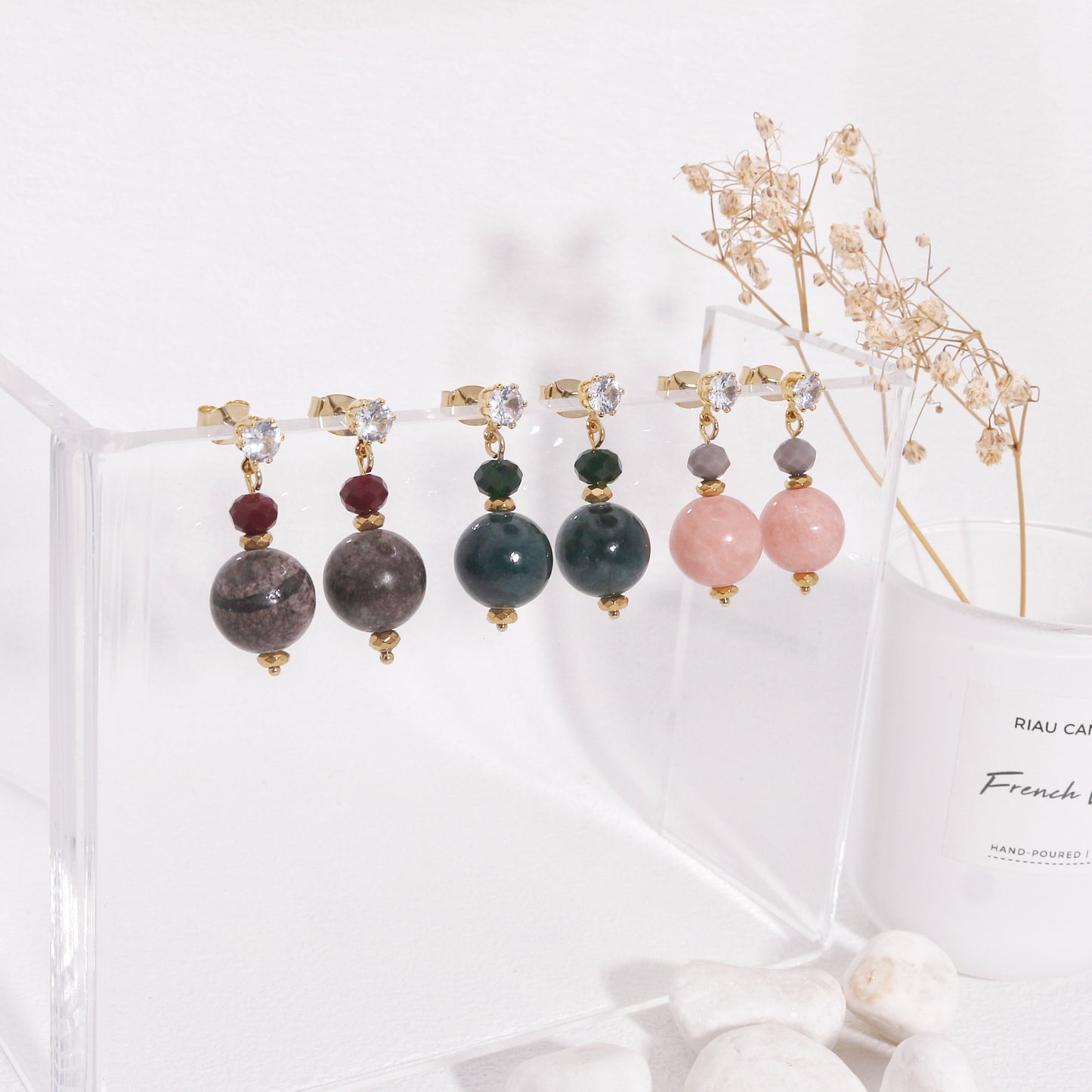 Shiloh Handwired Beaded Gem Drop Earrings