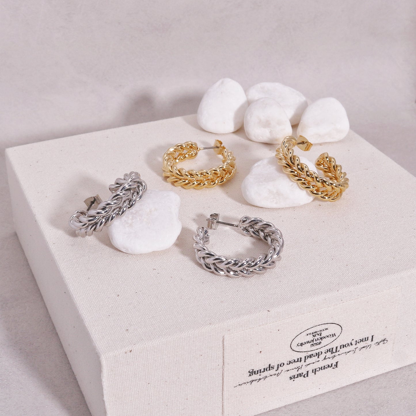 Sienna Roman Inspired Wreath Metal Hoop Earrings