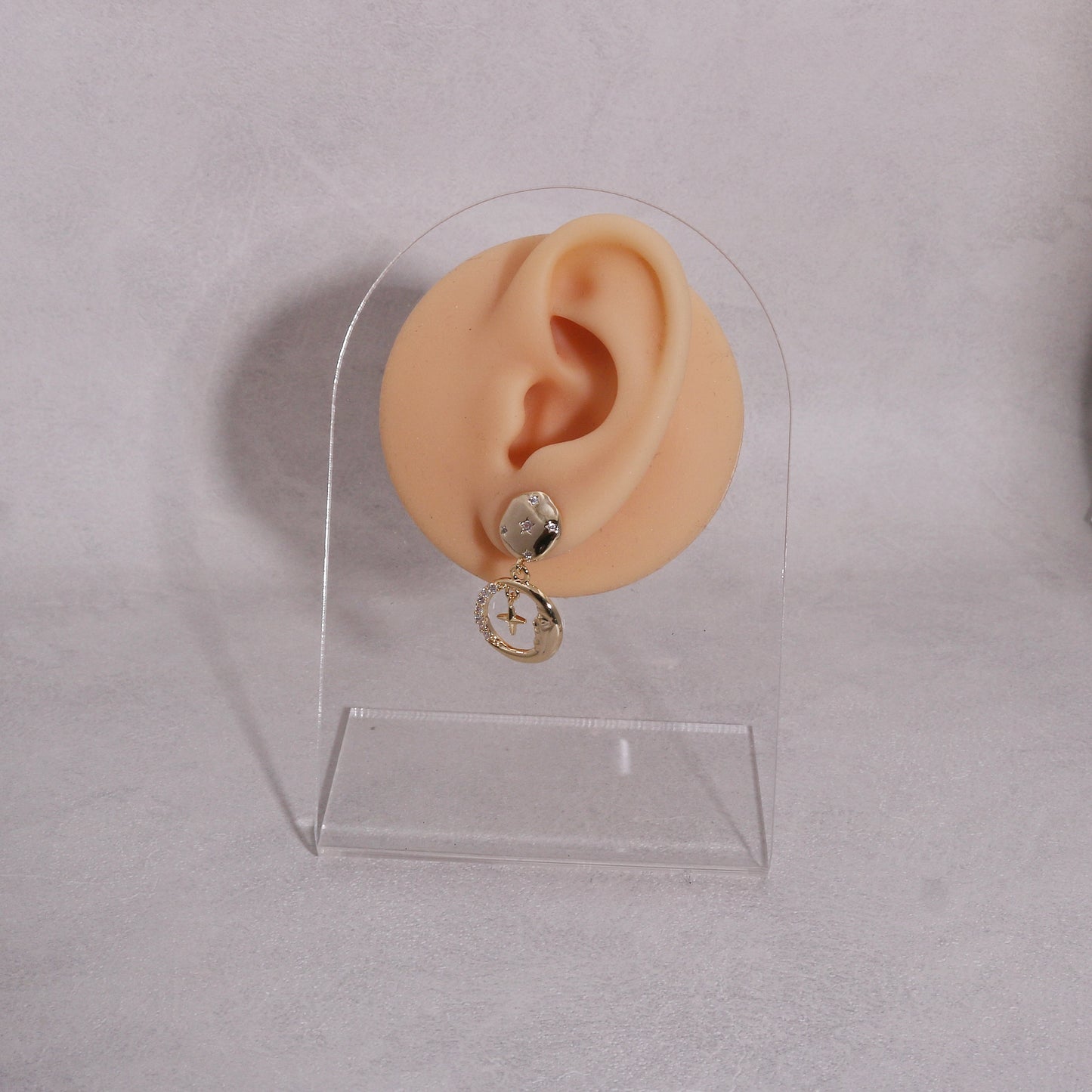 Harper Asymmetrical Sun and Moon Dangle Earrings