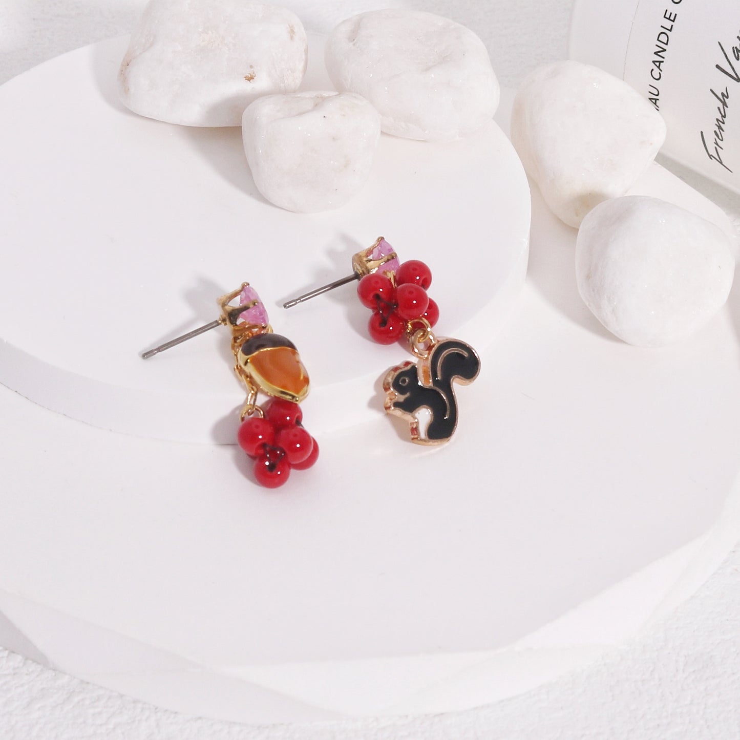 Brielle's Fun Handmade Asymmetrical Squirrel Earrings