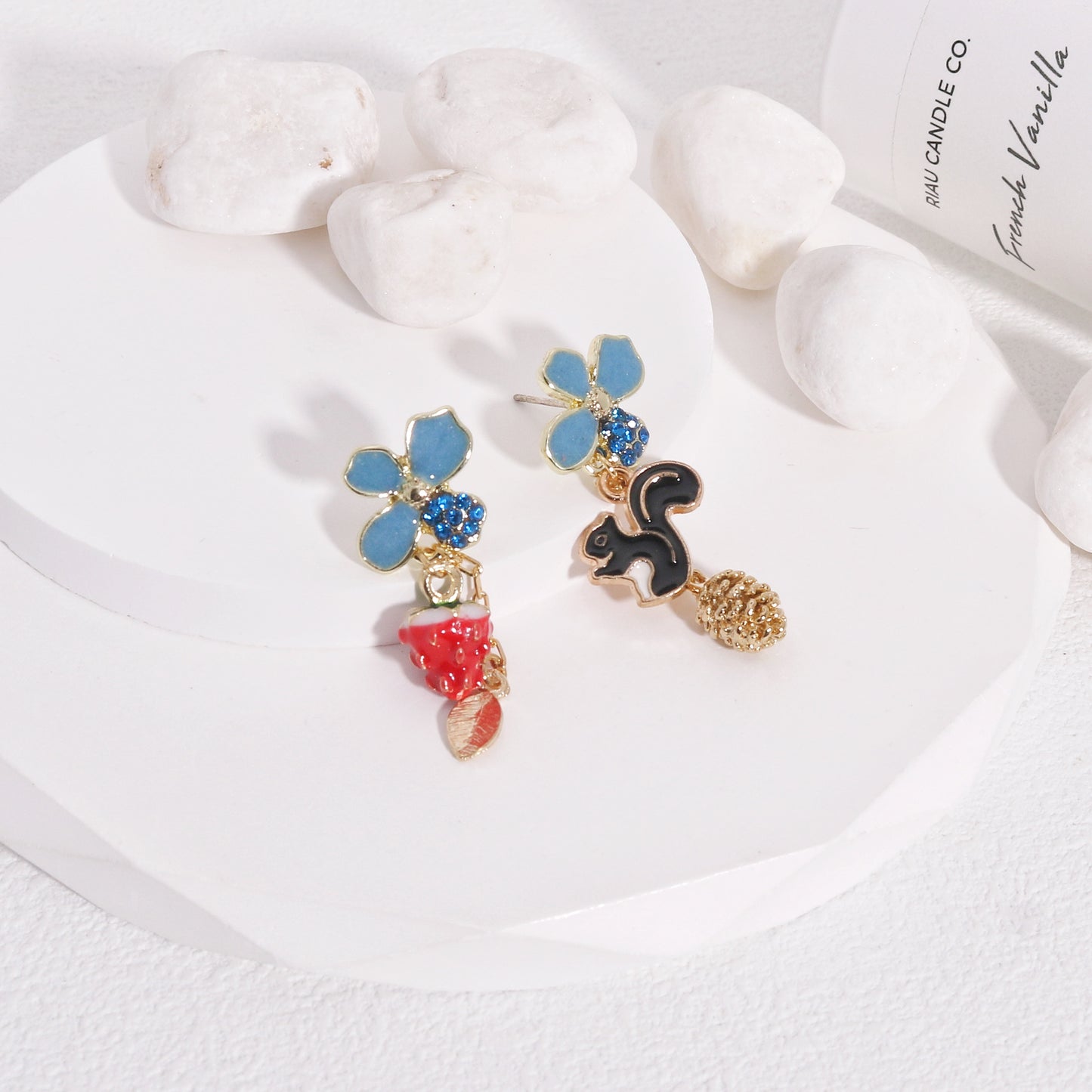 Brielle's Fun Handmade Asymmetrical Squirrel Earrings