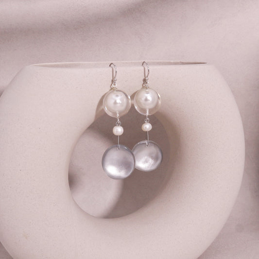 Precious- Amor Silver Pearl Drop Earrings