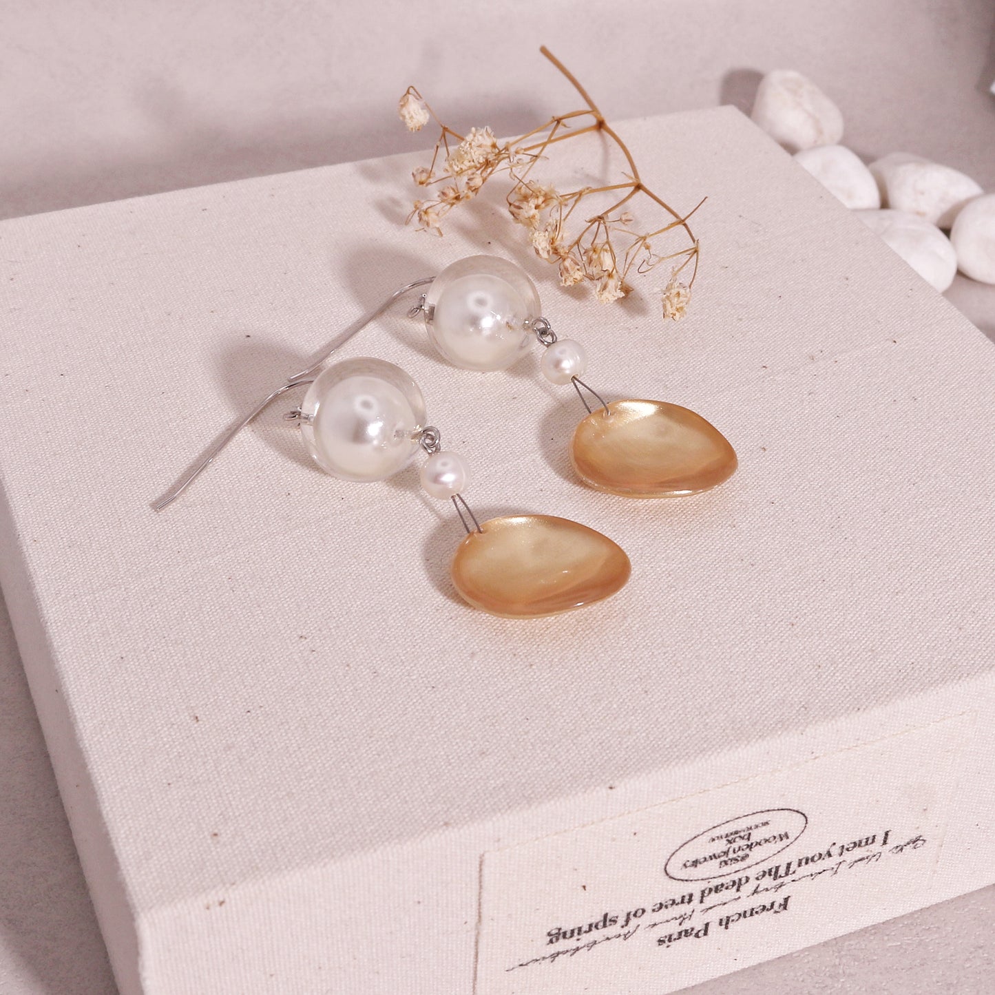 Precious- Amor Gold Pearl Drop Earrings