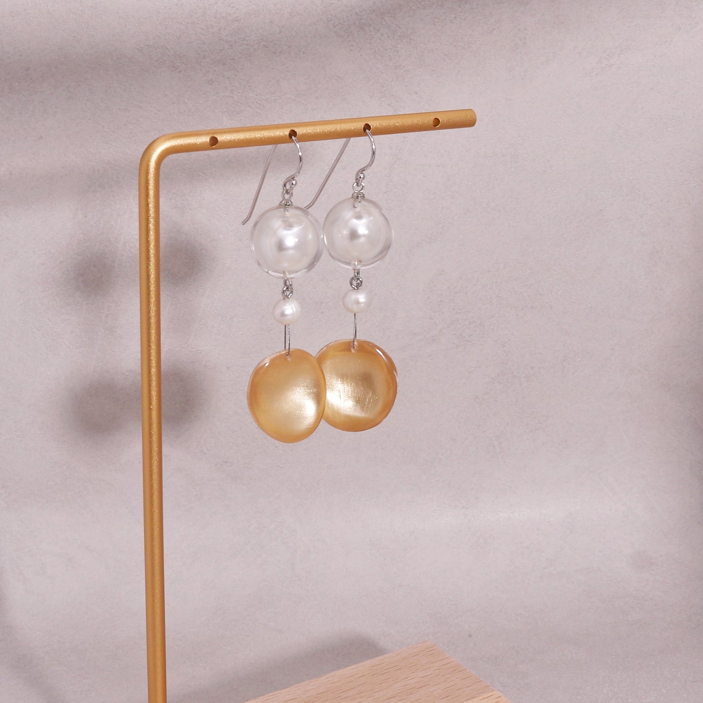 Precious- Amor Gold Pearl Drop Earrings