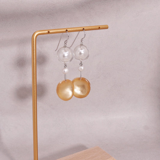 Precious- Amor Gold Pearl Drop Earrings