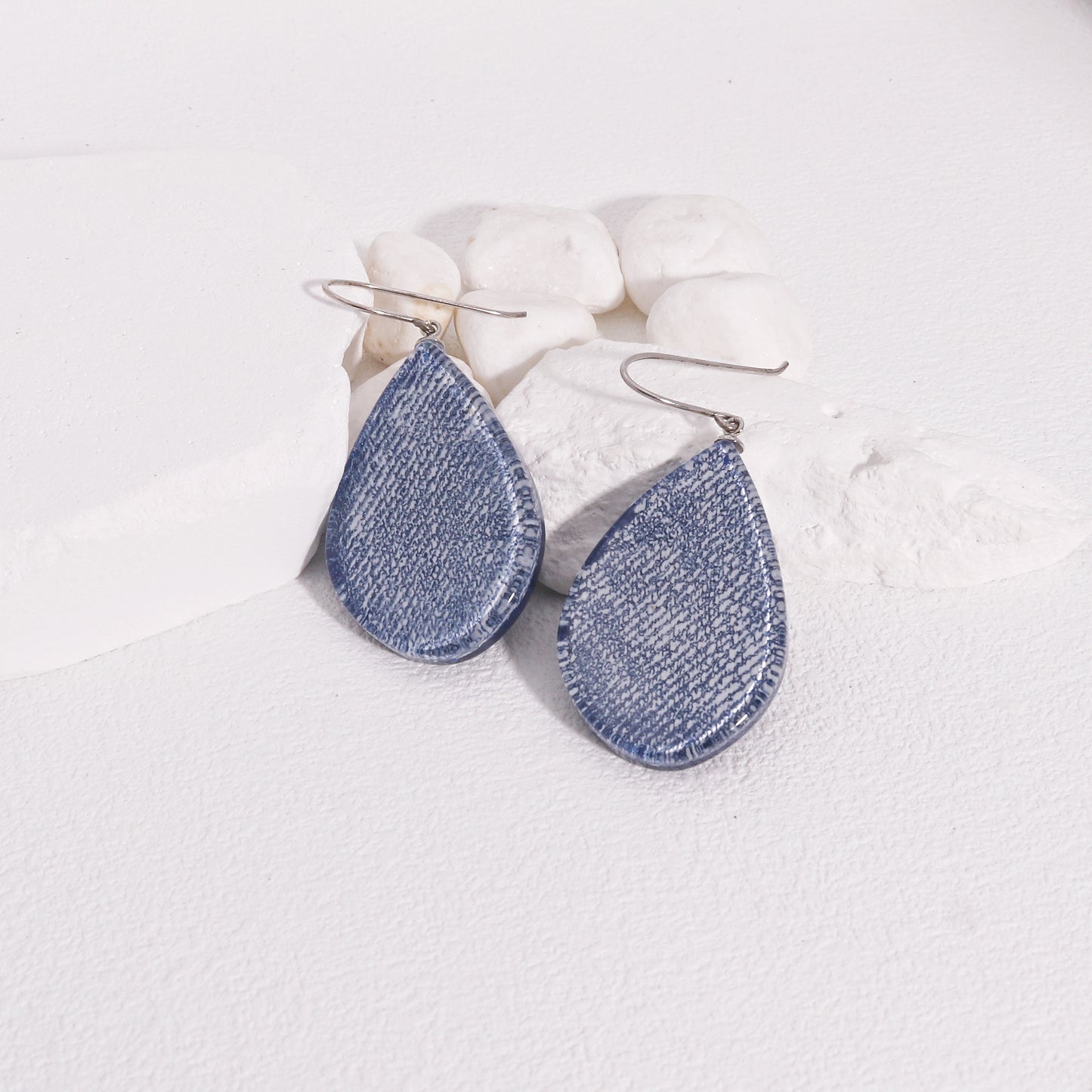LININ Blue Denim Drop Earrings