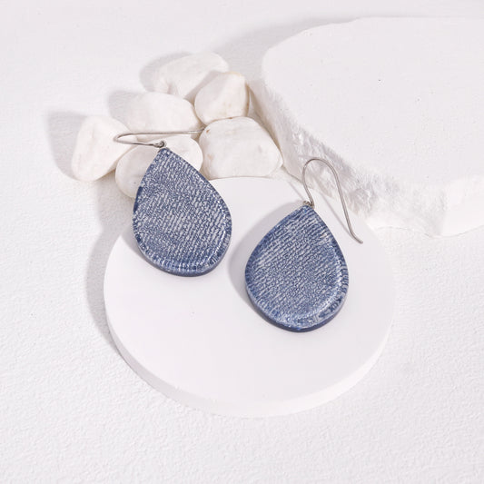 LININ Blue Denim Drop Earrings