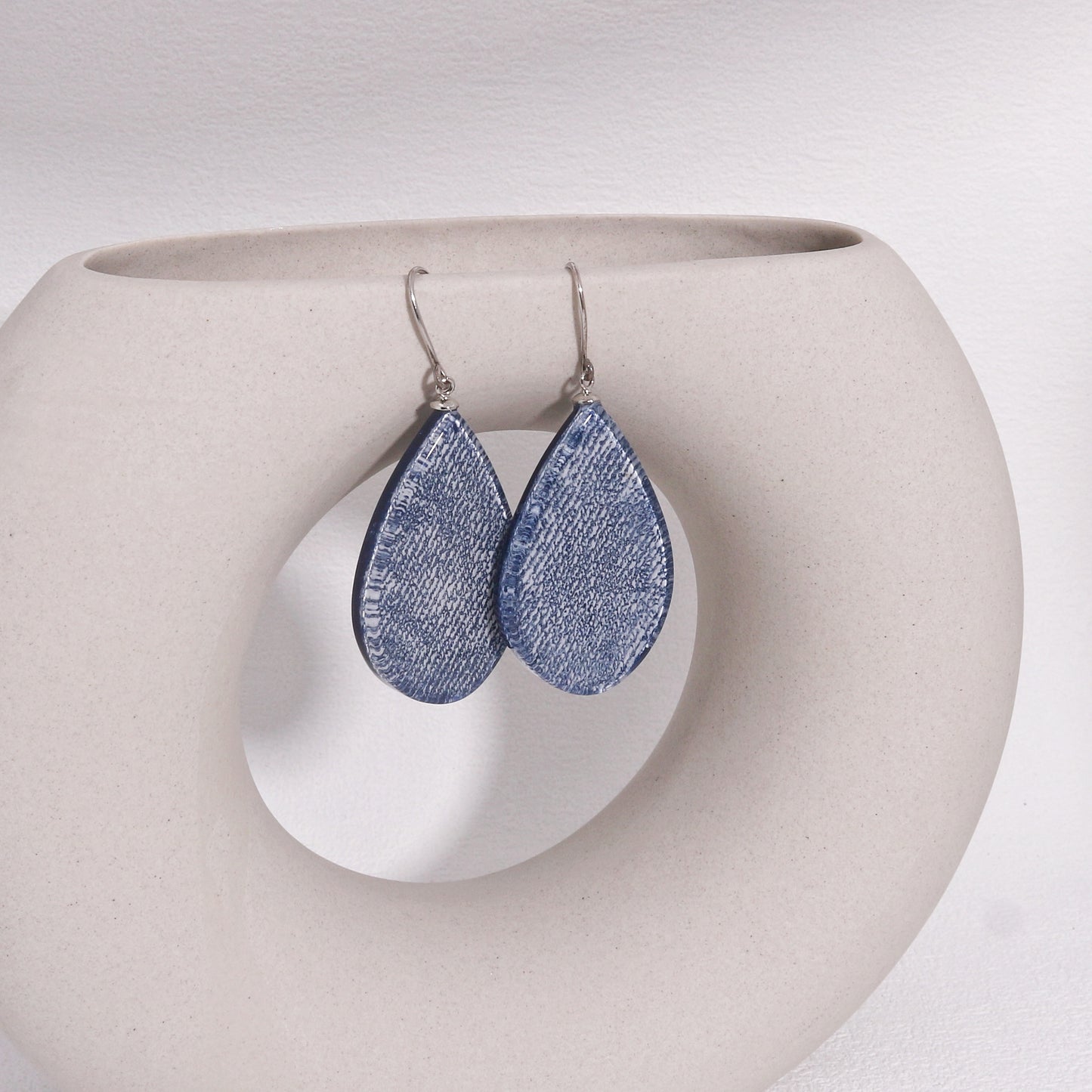 LININ Blue Denim Drop Earrings