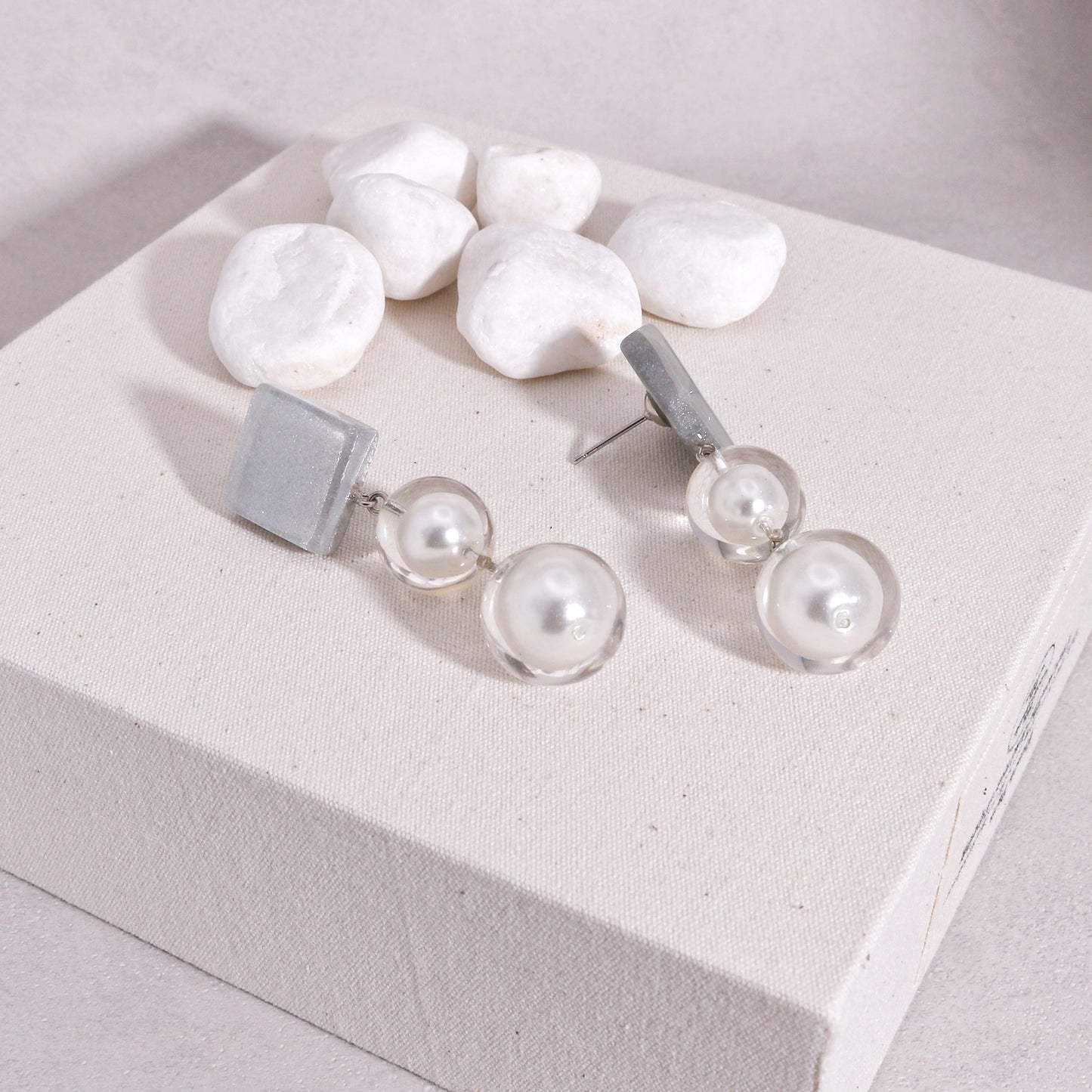 PRECIOUS x Pearl Silver Drop Earrings