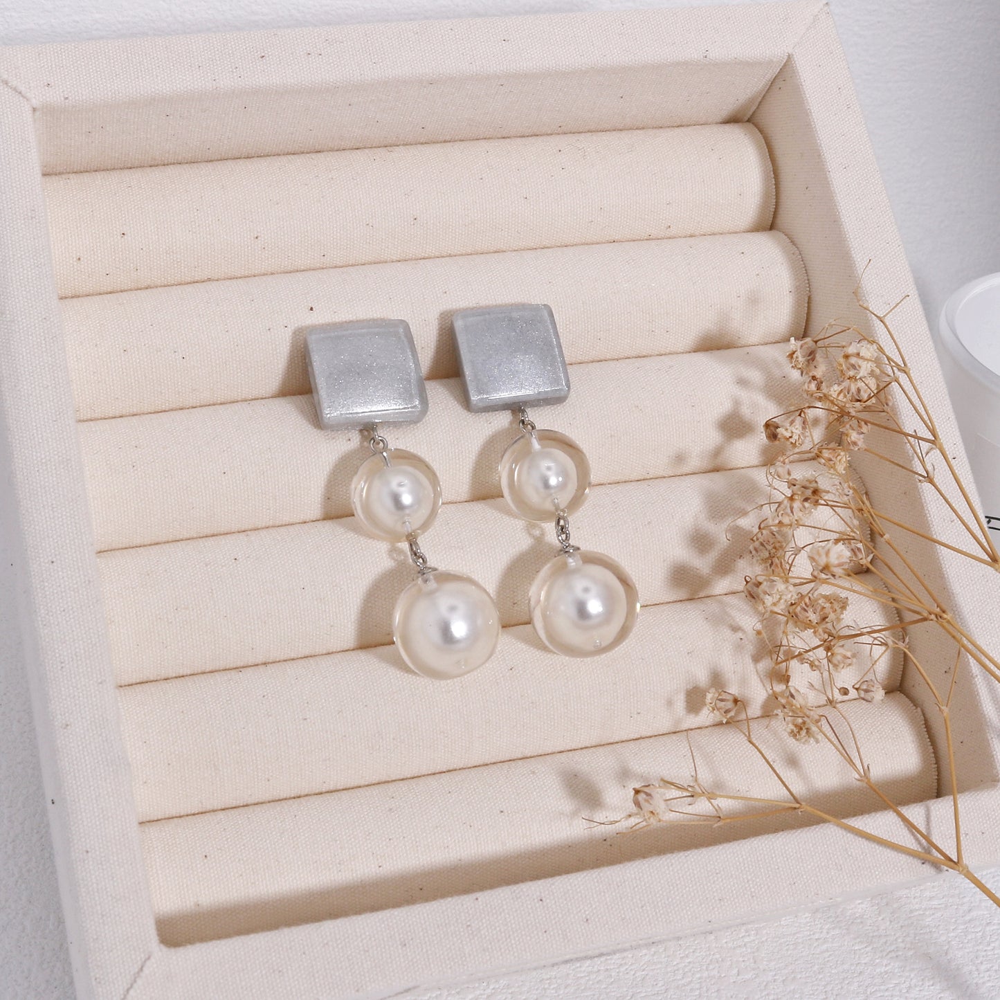 PRECIOUS x Pearl Silver Drop Earrings
