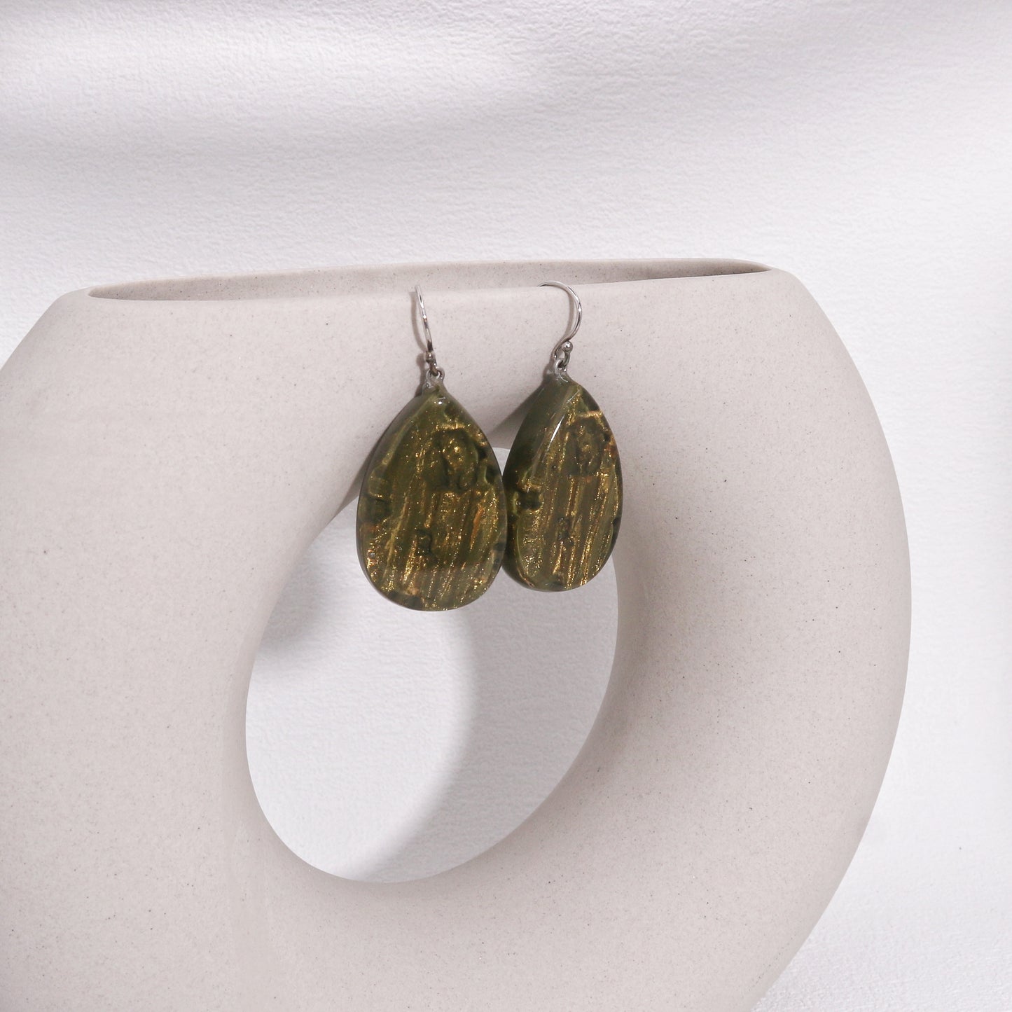 ZSISKA -Cedar Moss Agate Green Drop Earrings